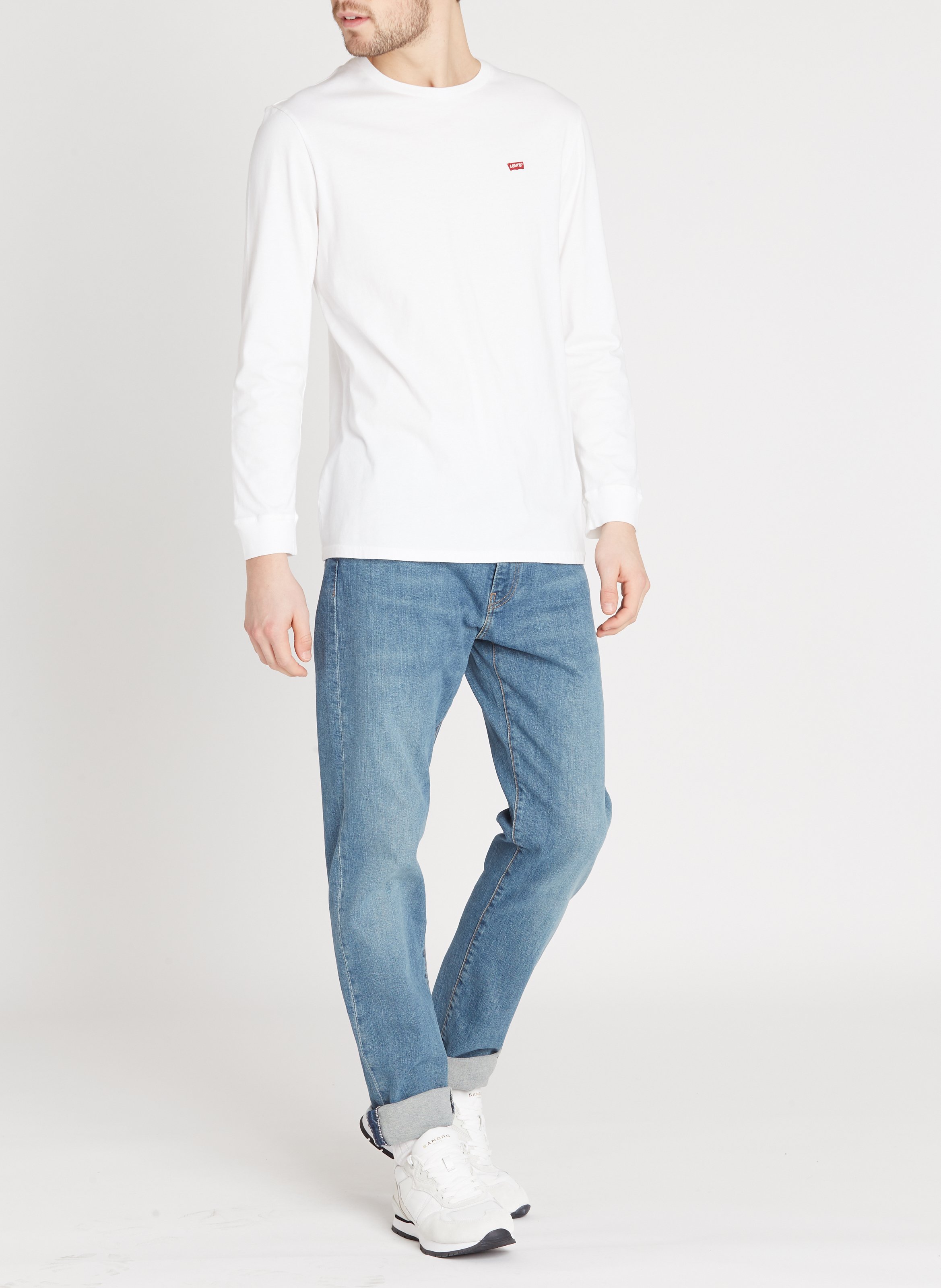 levis white long sleeve shirt