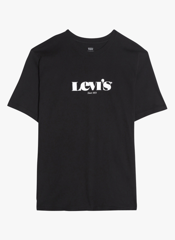 LEVI'S Black Regular-fit round-neck cotton T-shirt with screen print