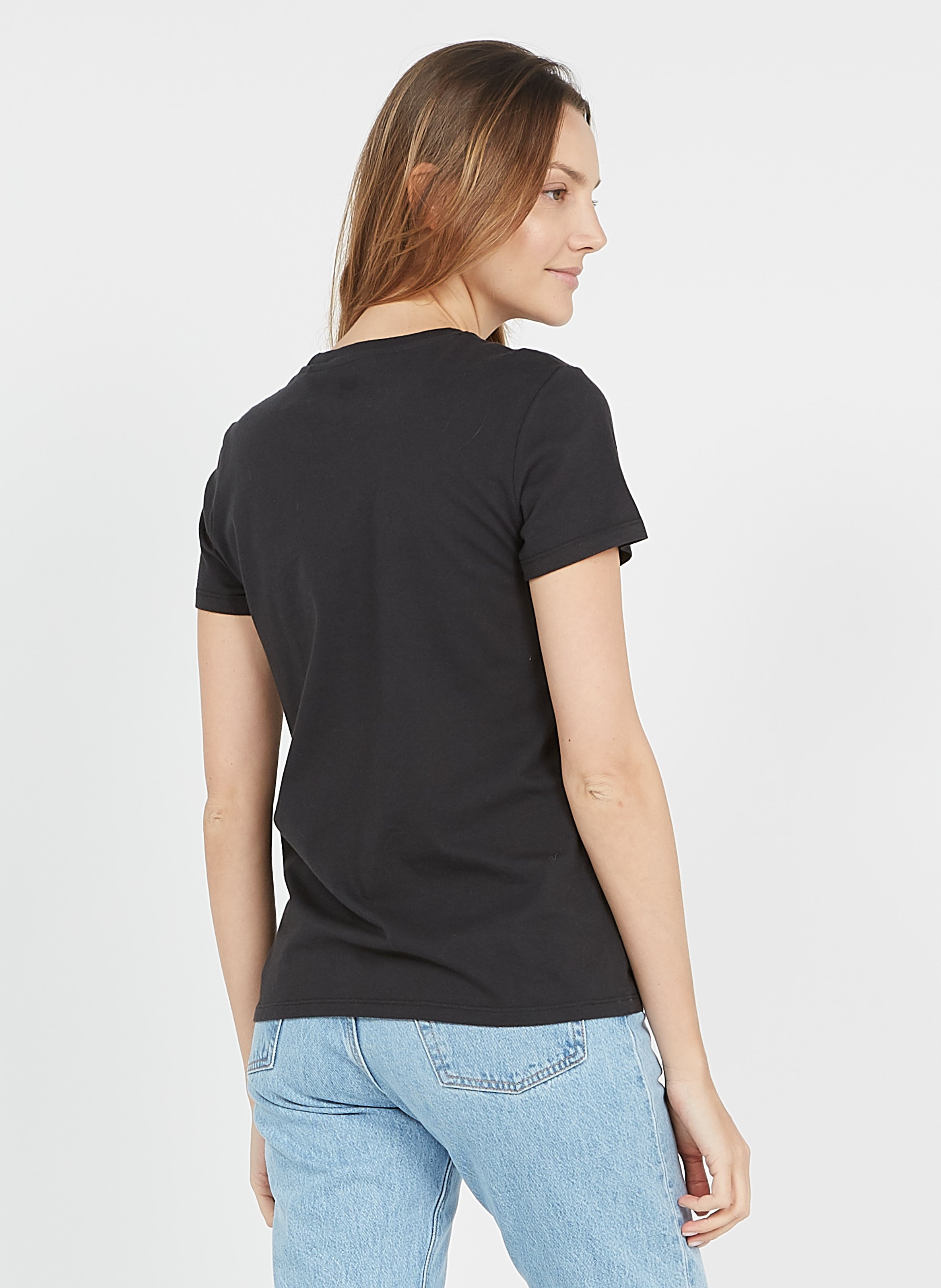 Sale Round-neck Cotton T-shirt Noir 