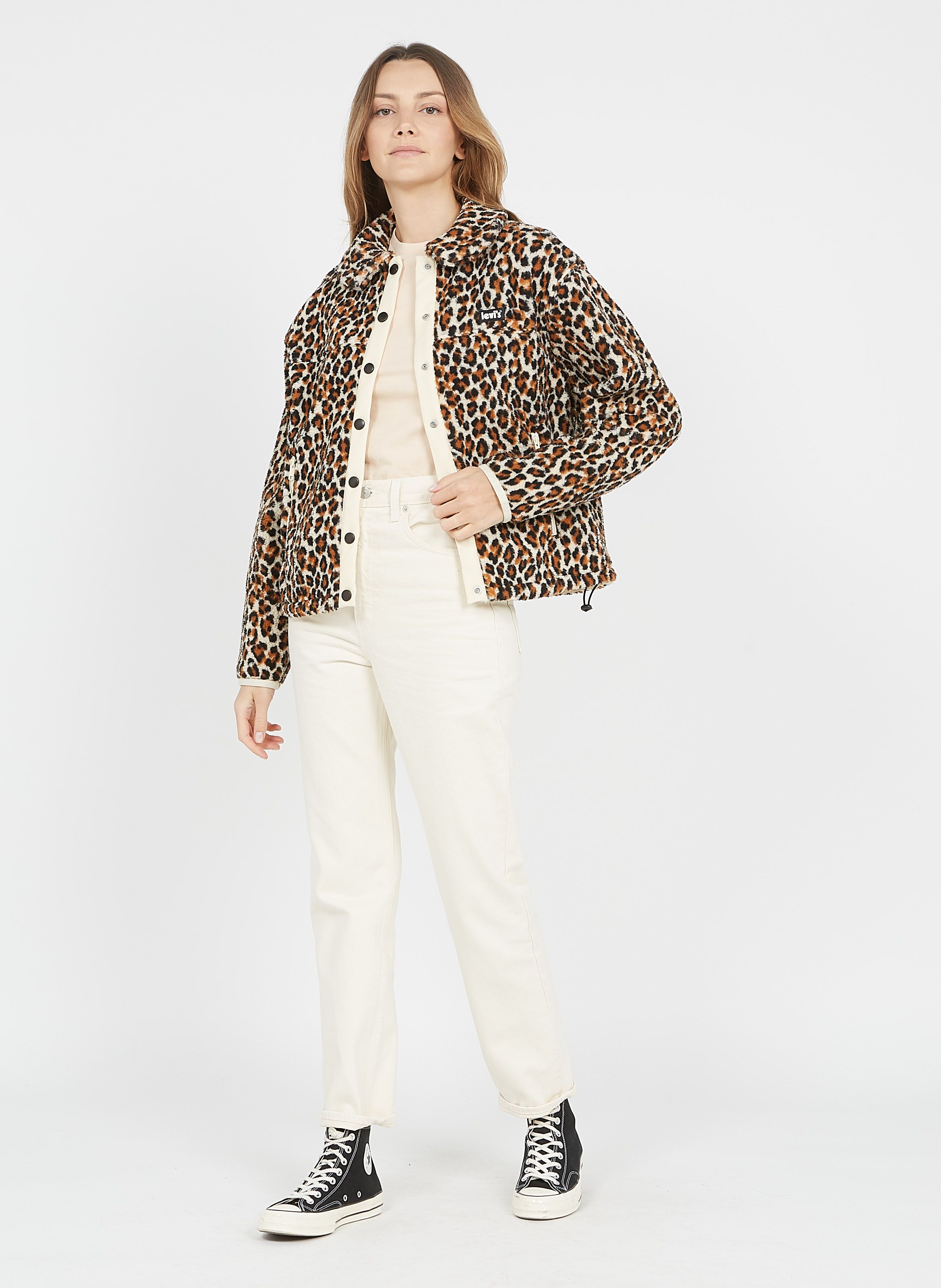 leopard print levi jacket