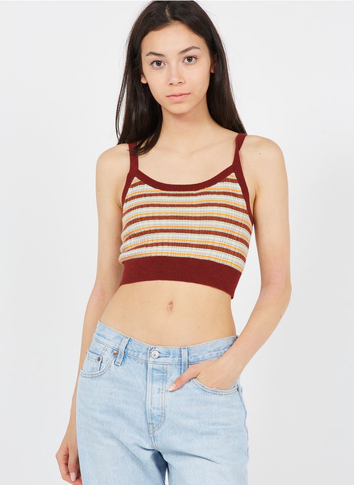 LEVI'S Striped Round-neck striped cropped top