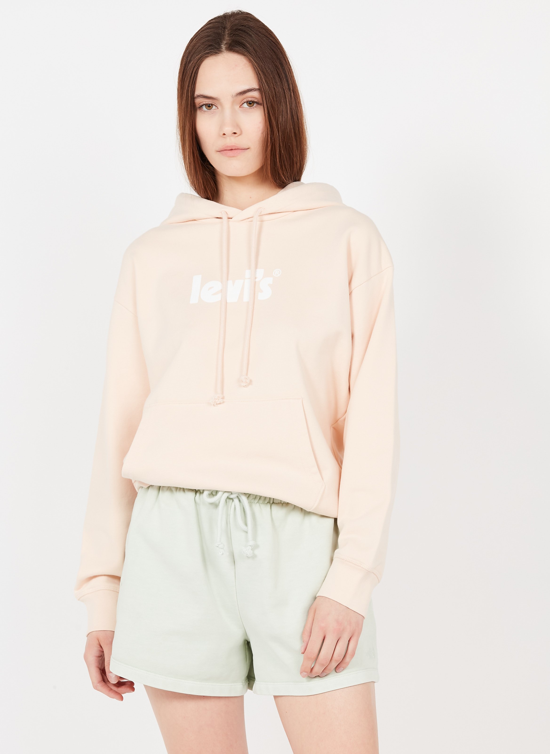 Sale Screen-printed Cotton Hoodie Rose 