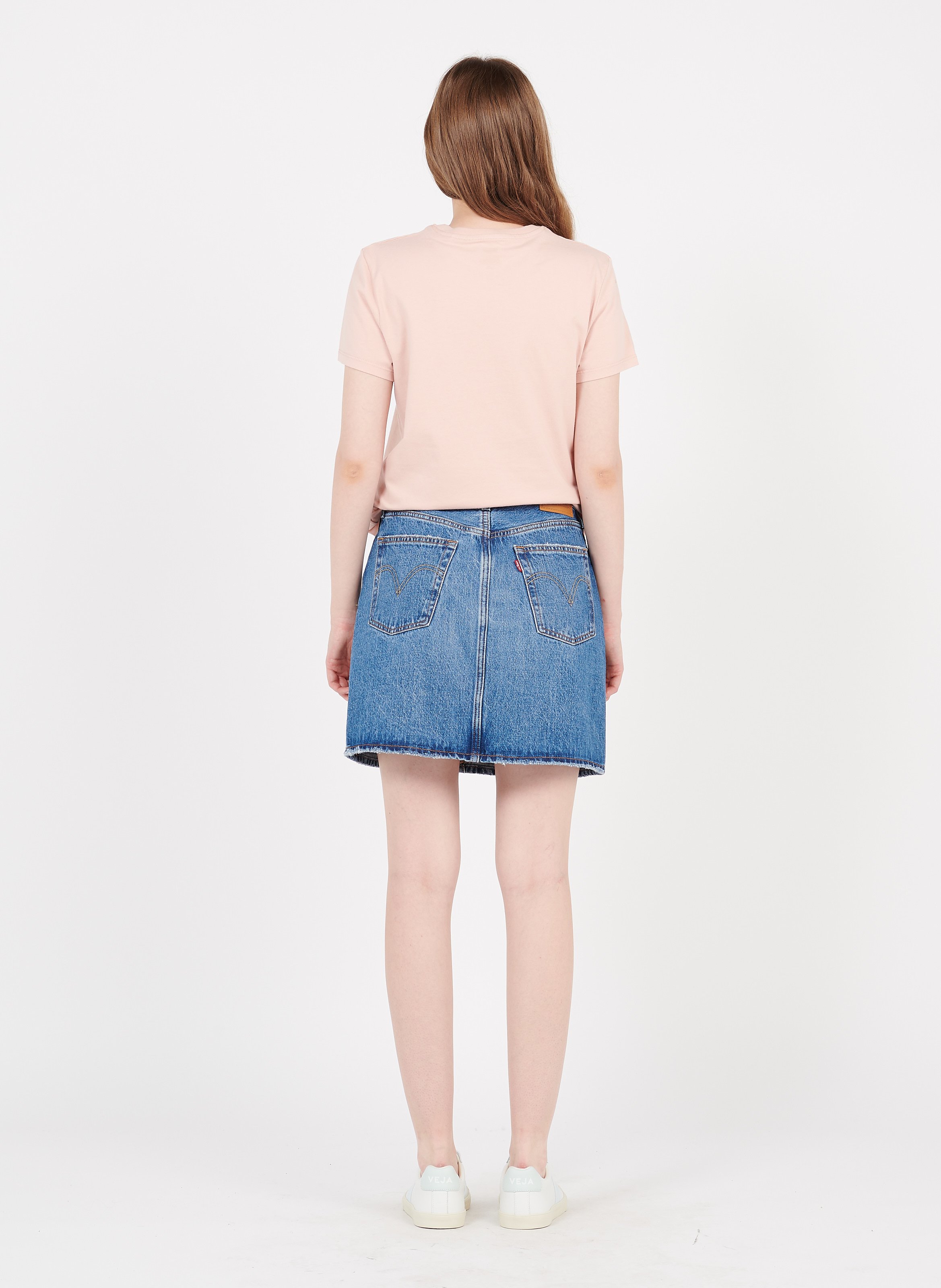 short blue jean skirt