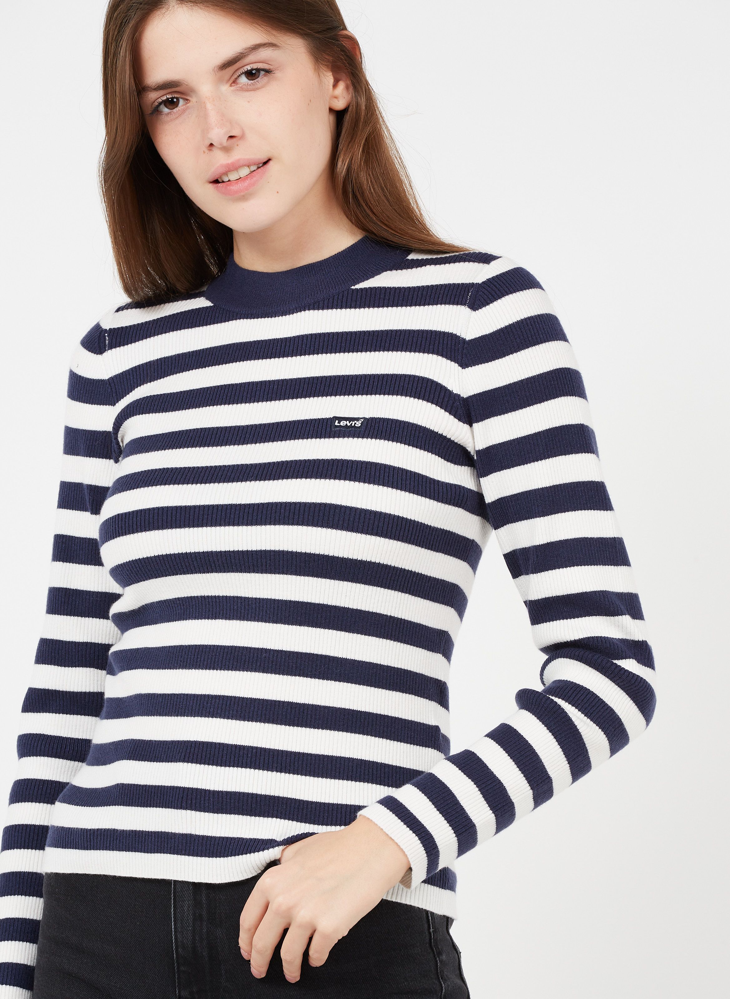 navy round neck jumper womens