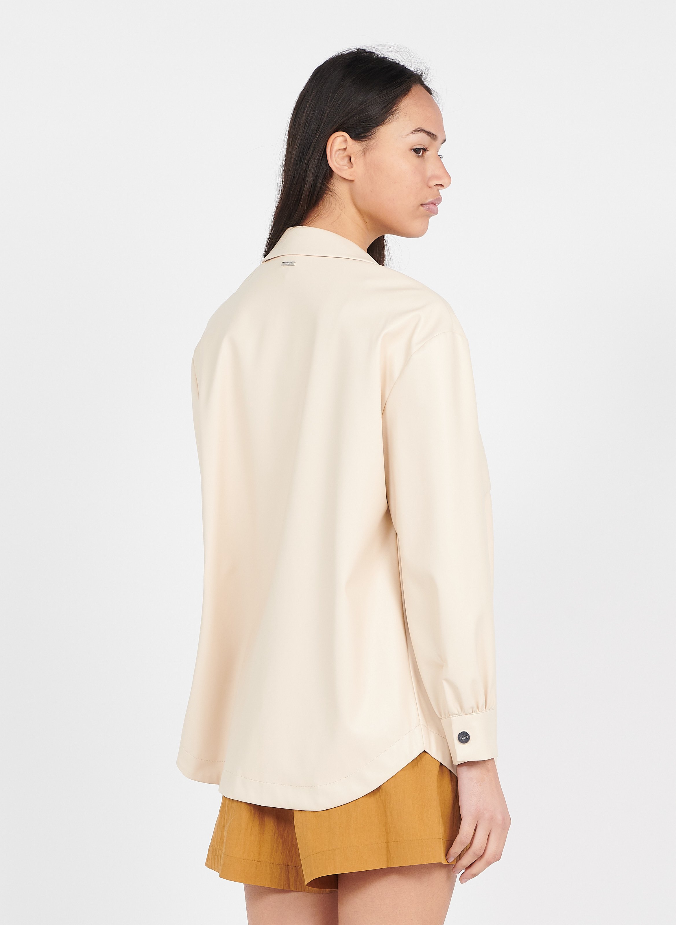 Sale Faux Leather Shirt Ivoire Liu Jo 