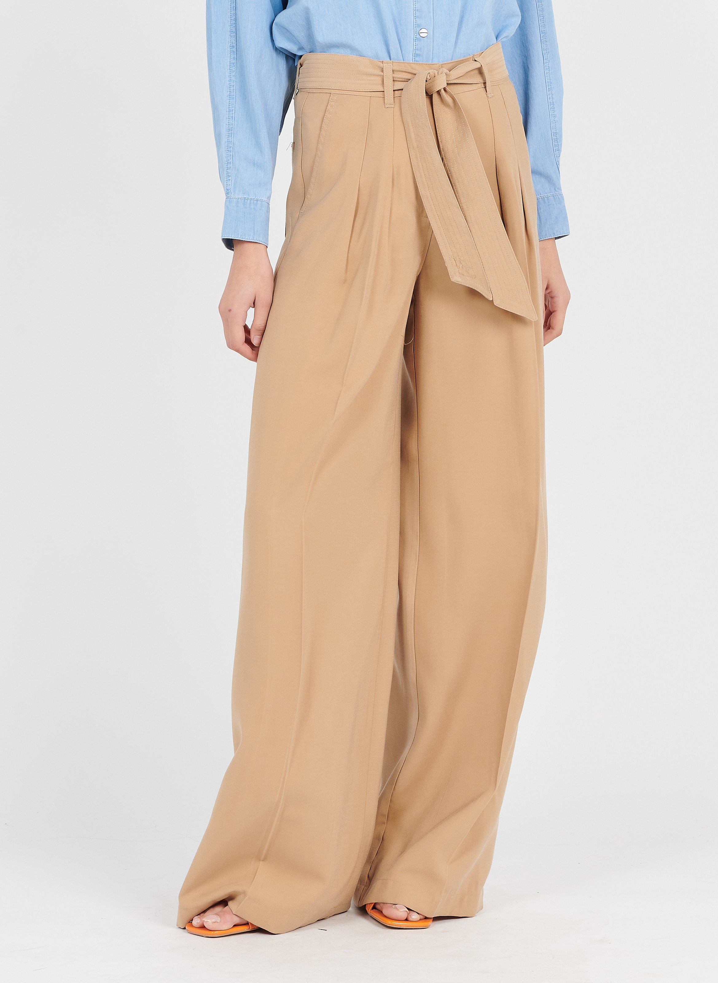 Flowing Straight-leg Pants Camel Liu Jo 