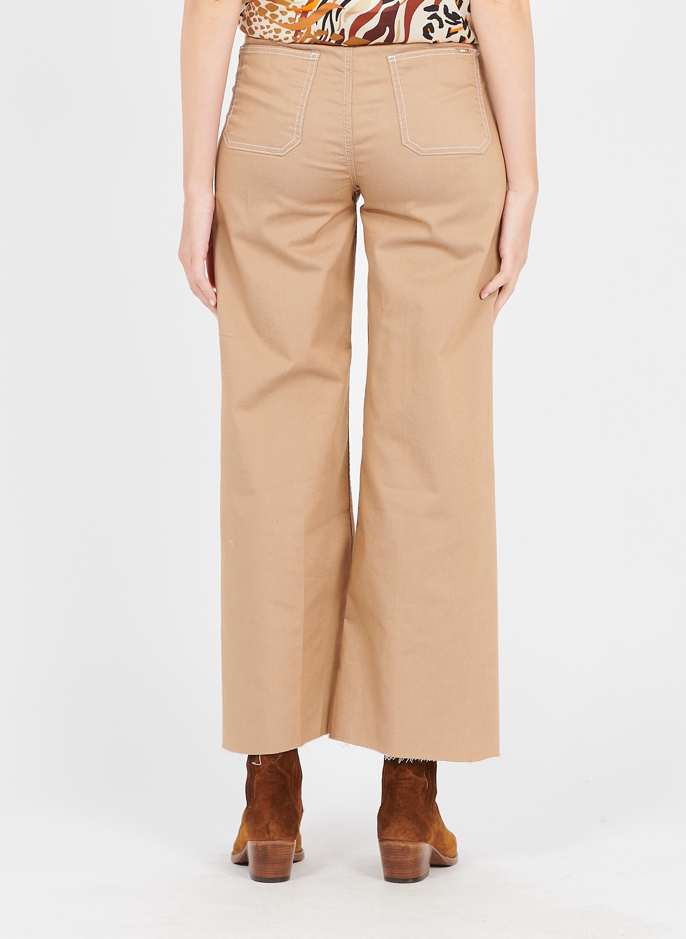 tan high waisted wide leg pants