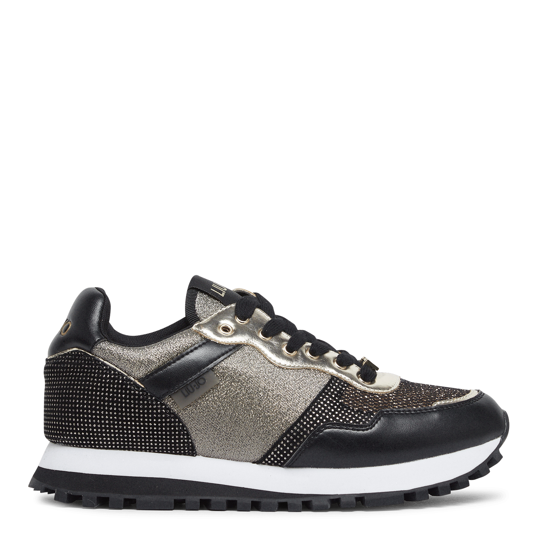 Sale Low-top Lamé Mesh Knit Sneakers Black/gold Liu Jo - Women | Place des  Tendances