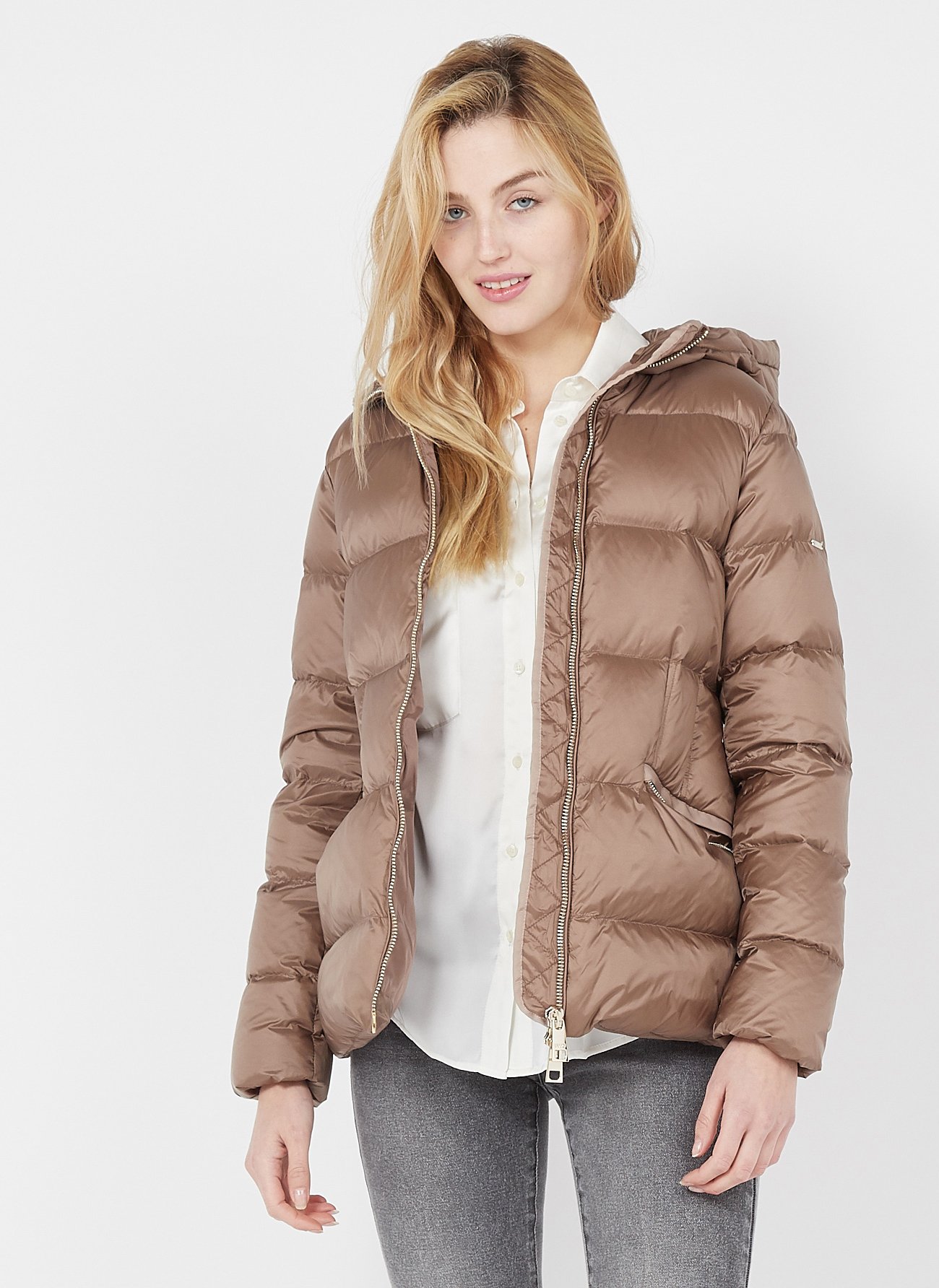tan padded coat