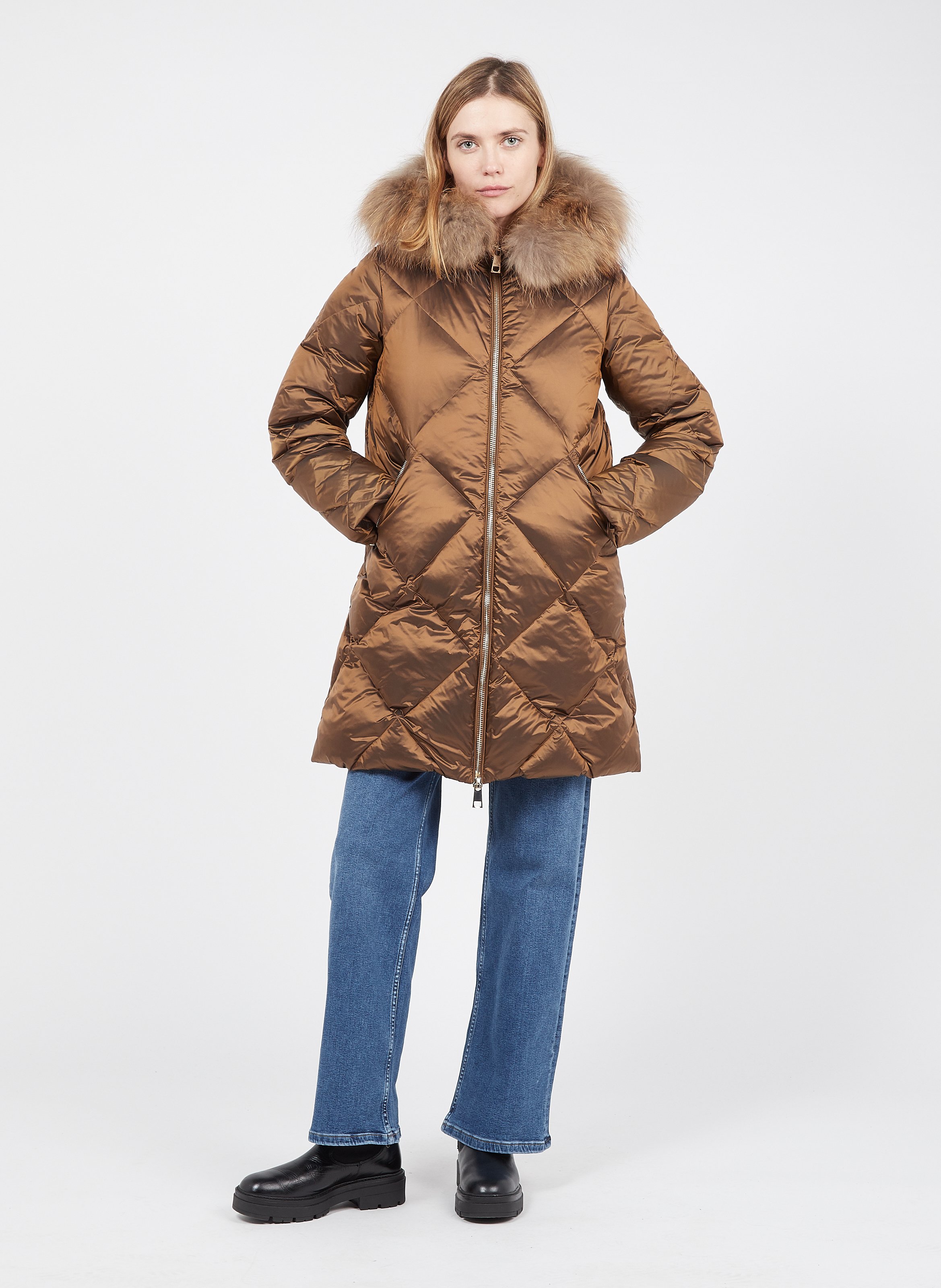 orange colour denim jacket