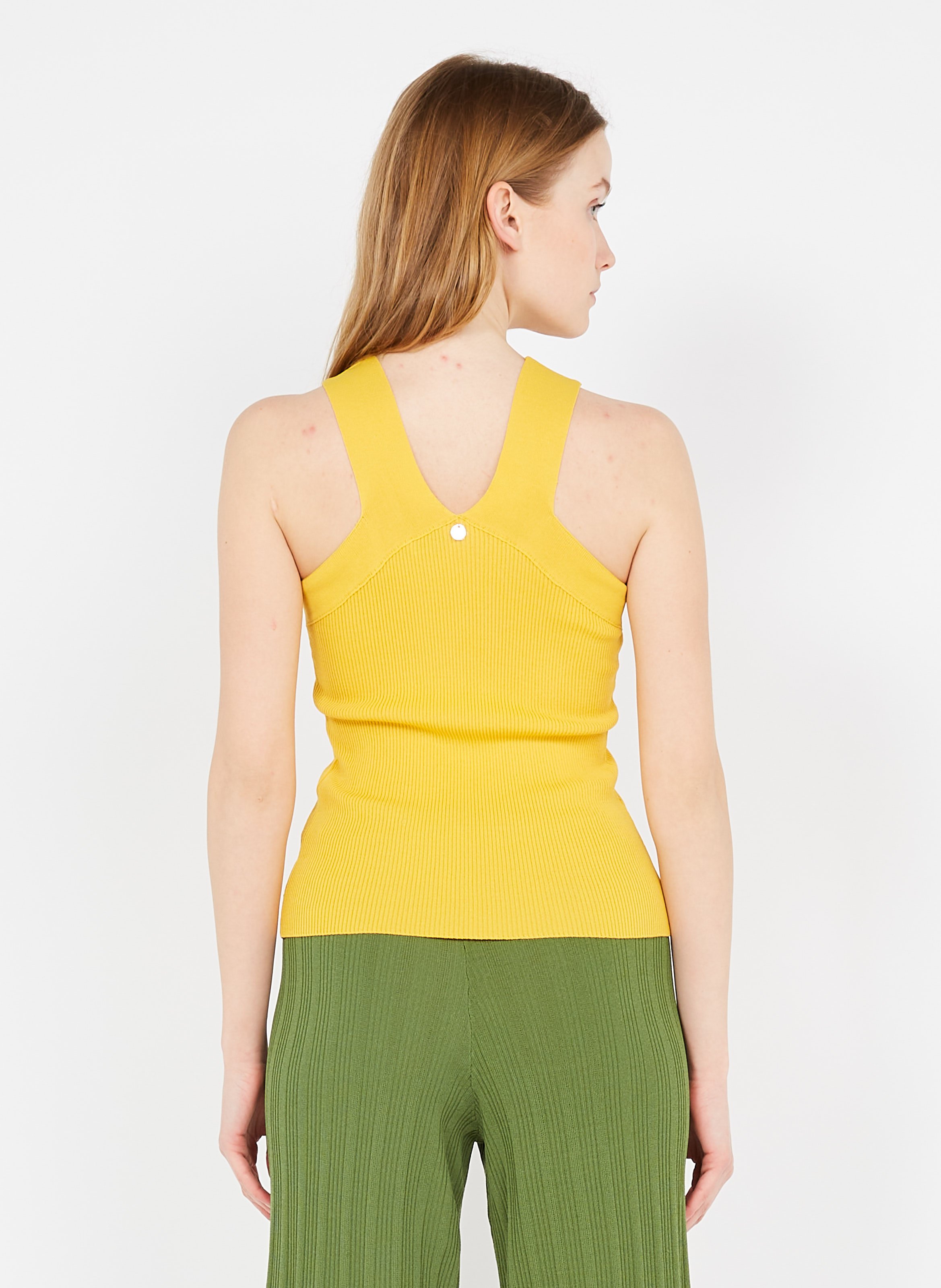 yellow knit tank top