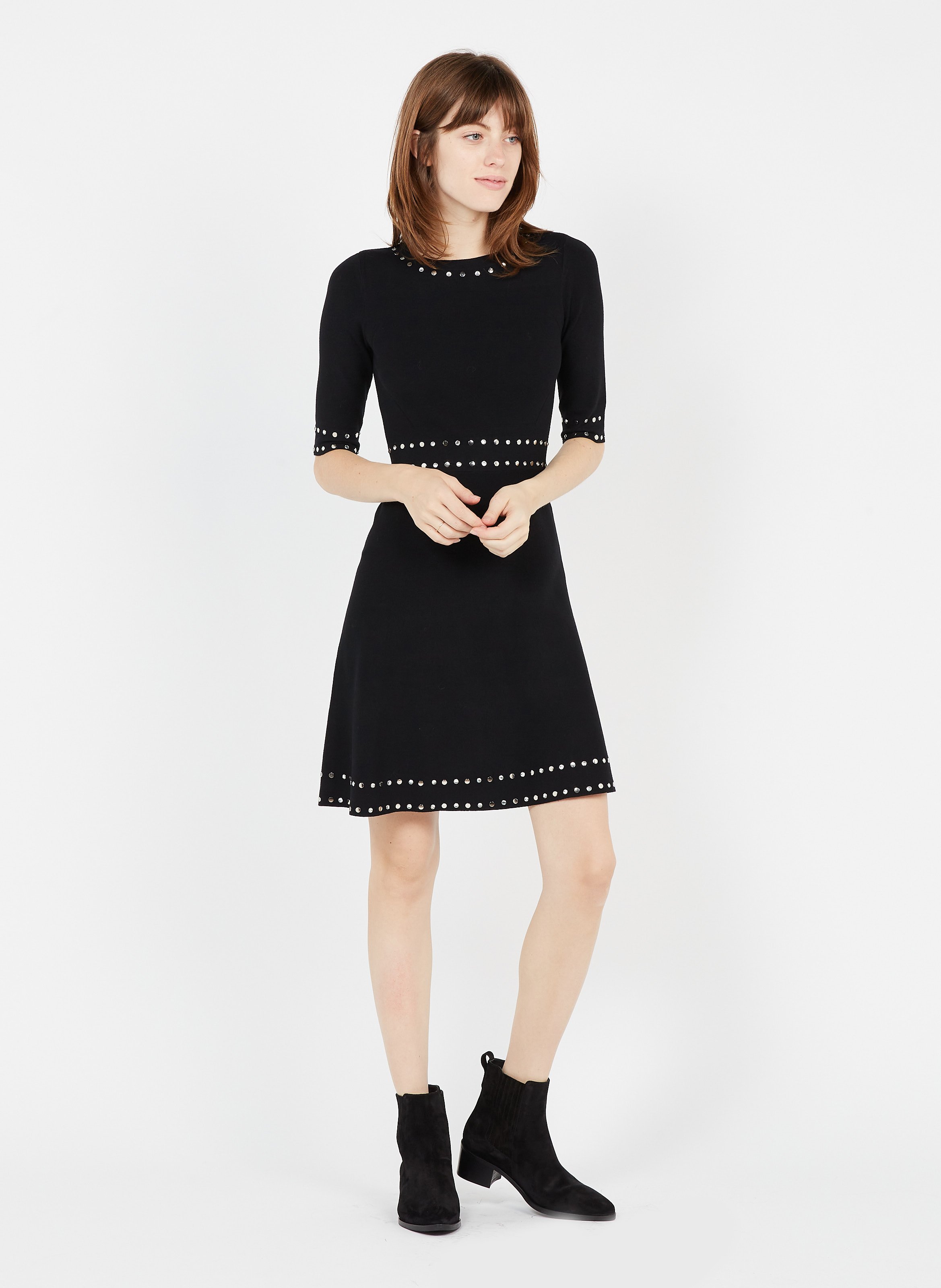 Round-neck Knit Midi Dress Black Liu Jo - Women | Place des Tendances