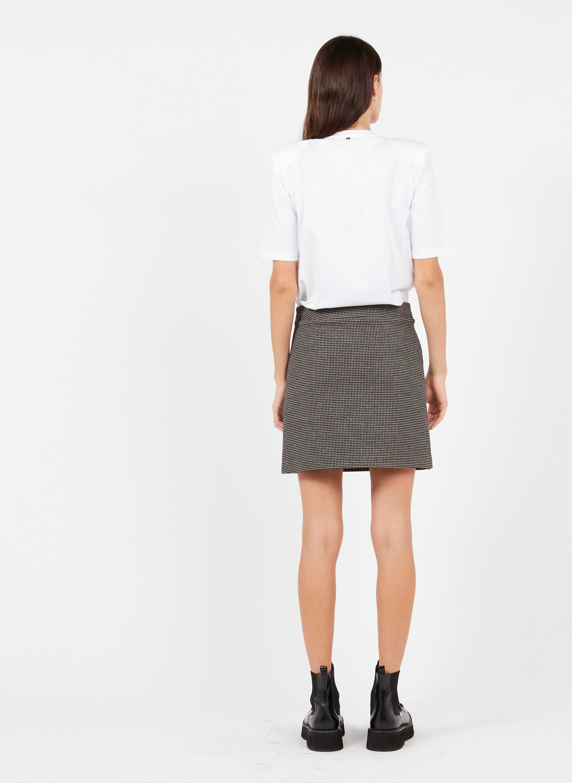 black jacquard mini skirt