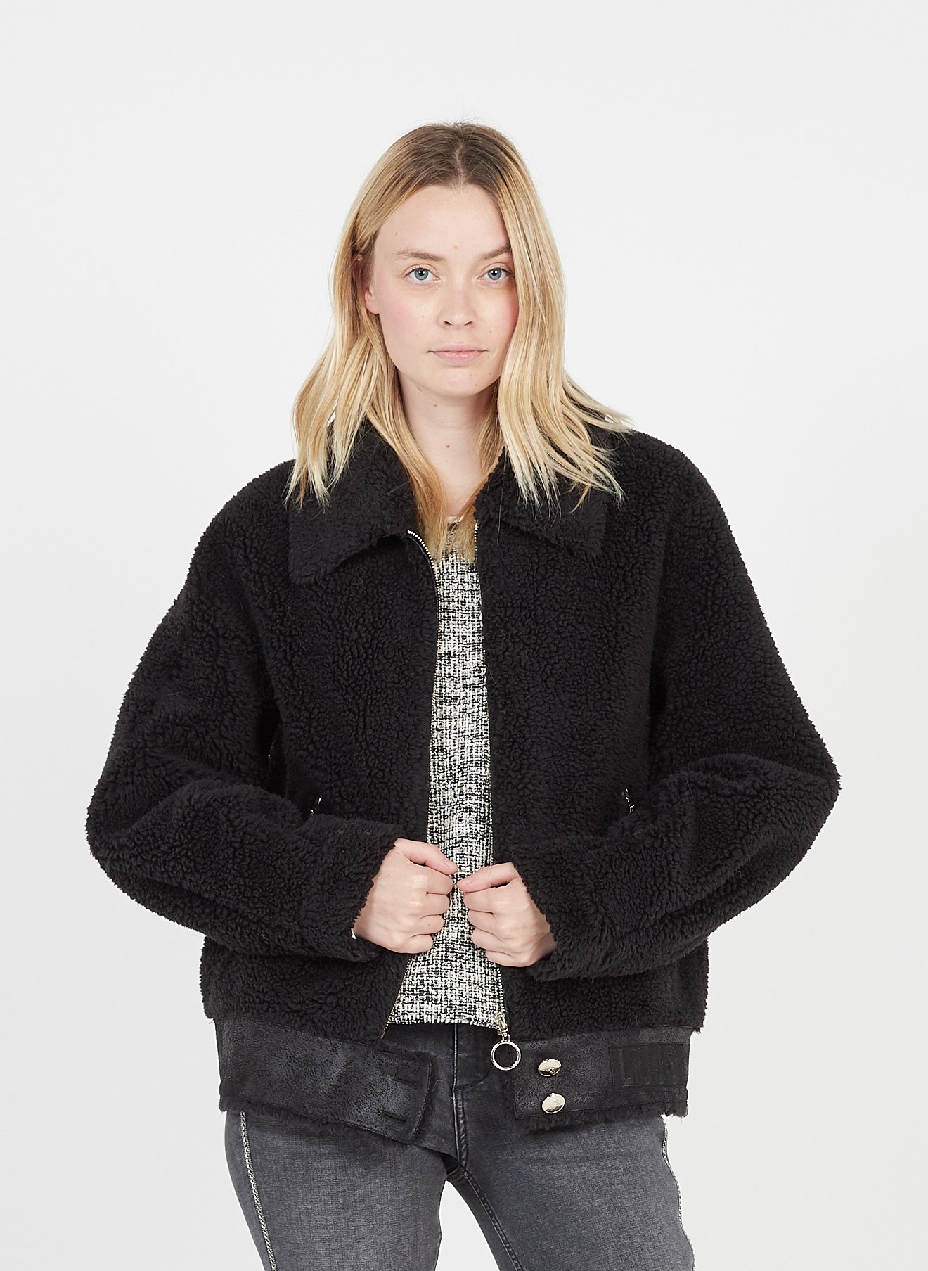 sherpa black coat