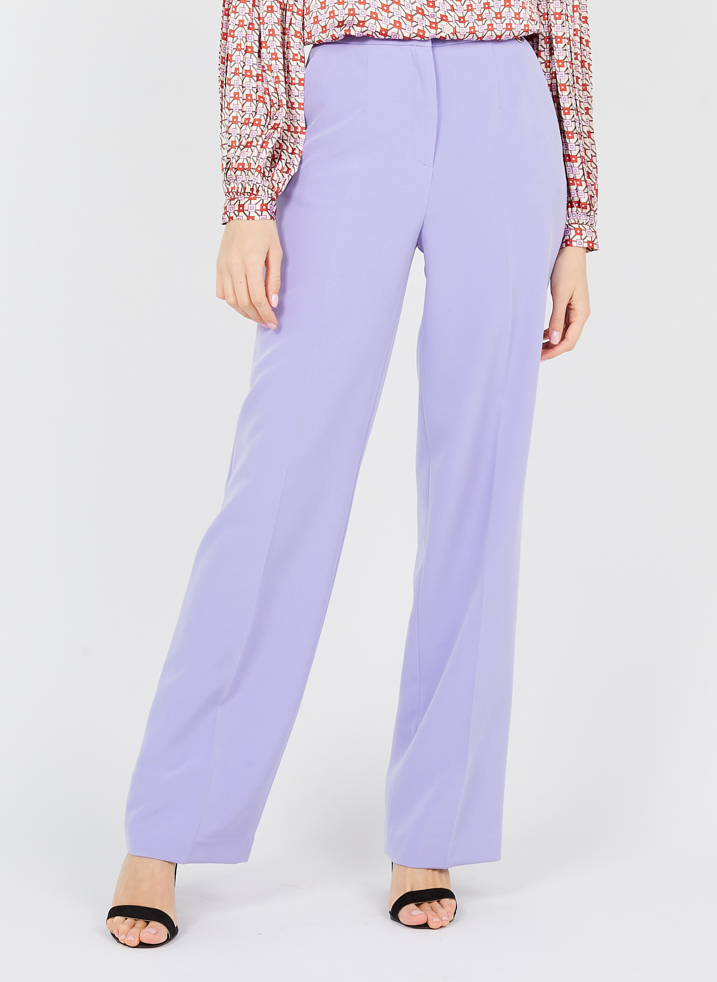 Sale Straight Pleated Pants A-lilac 