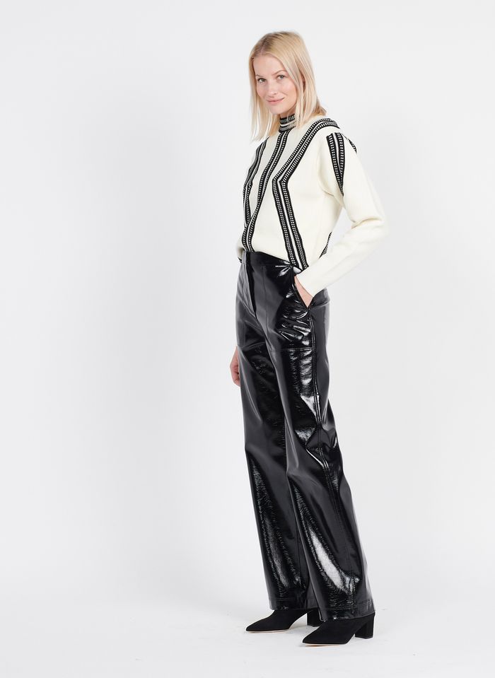 KARL LAGERFELD FAUX PATENT LEATHER PANTS