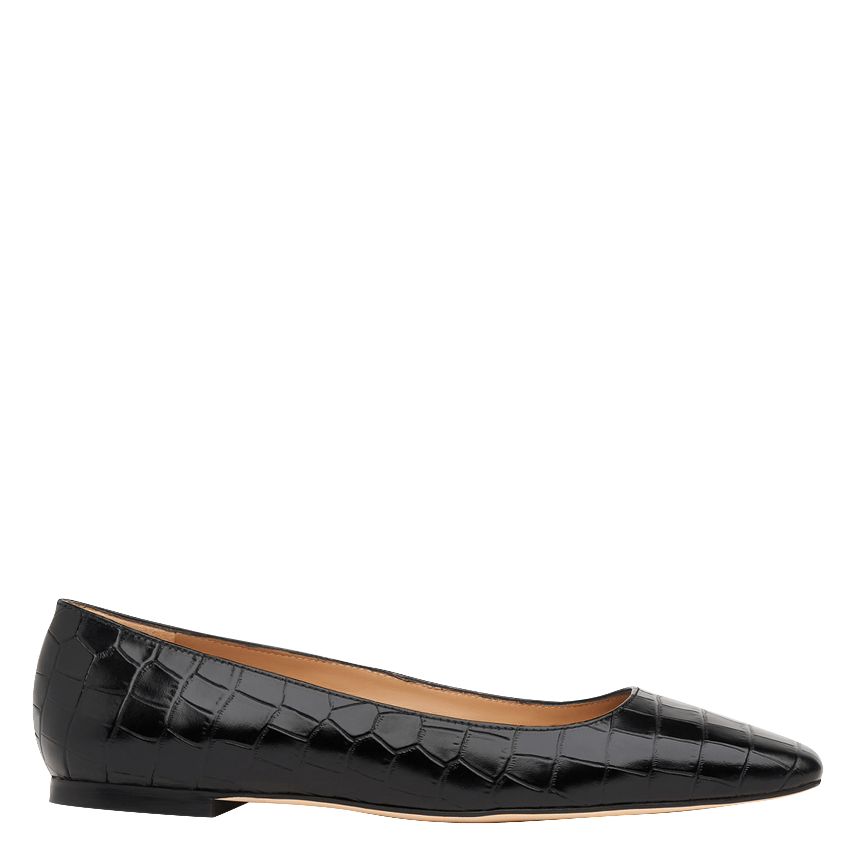 womens black leather ballet flats