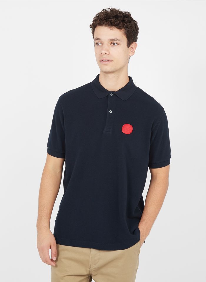 LOREAK MENDIAN Blue Regular-fit embroidered cotton polo shirt