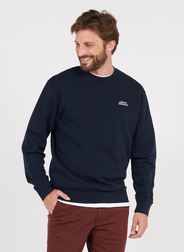 LOREAK MENDIAN Blue Regular-fit round-neck cotton sweatshirt
