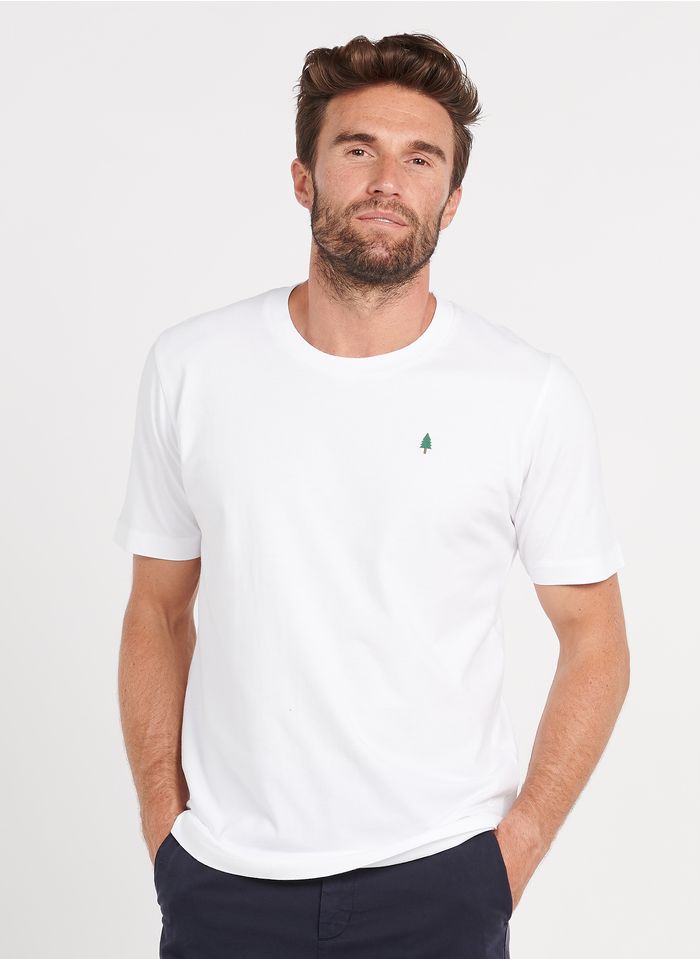 LOREAK MENDIAN White Regular-fit round-neck cotton T-shirt