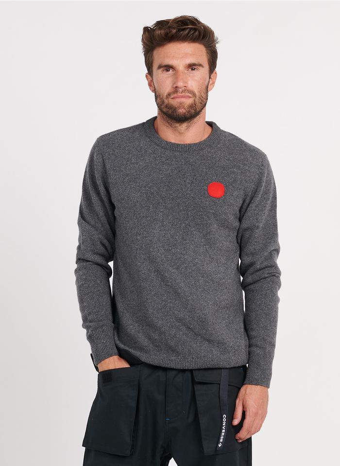 LOREAK MENDIAN Grey Regular-fit round-neck wool-blend sweater