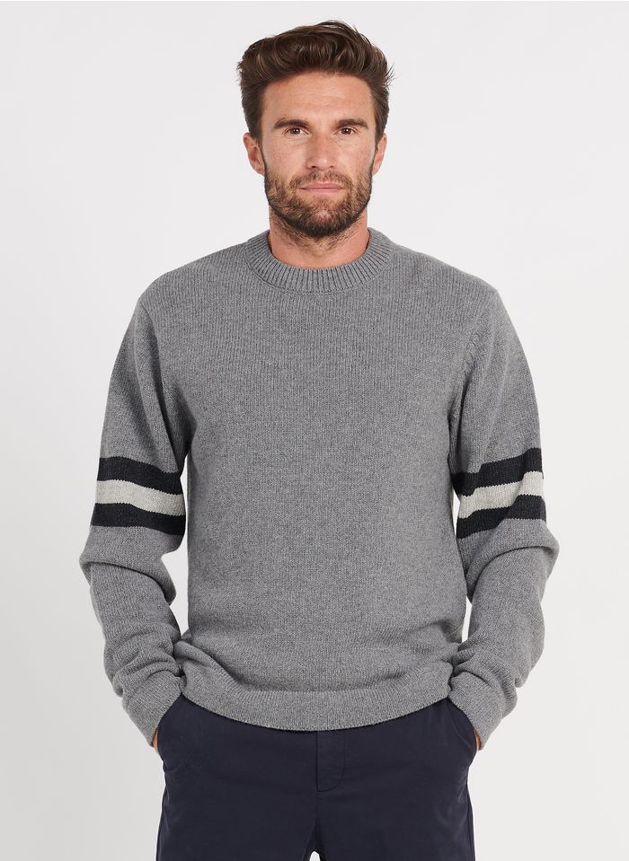 LOREAK MENDIAN Grey Regular-fit wool-blend sweater with round neck