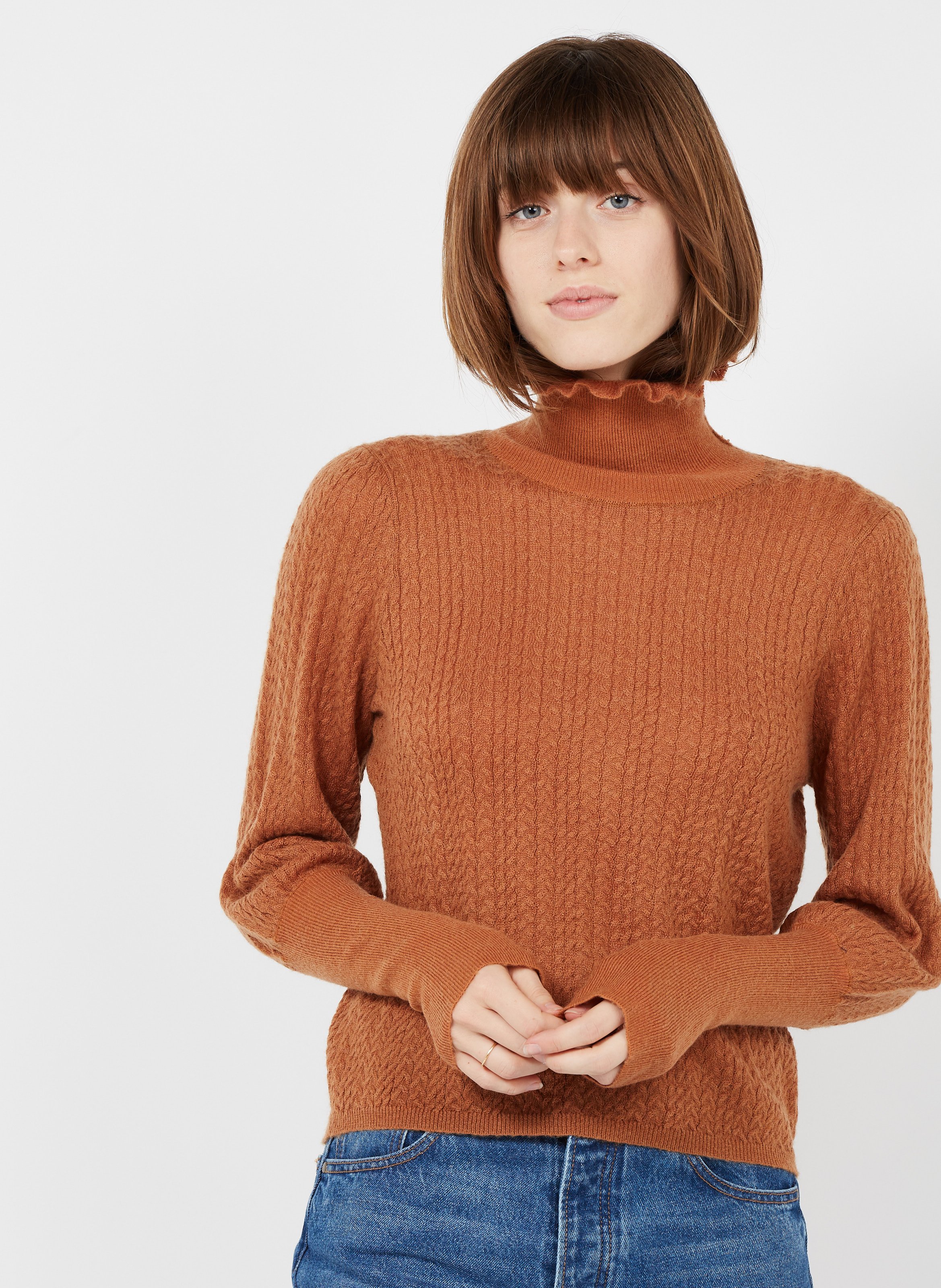 camel knit sweater