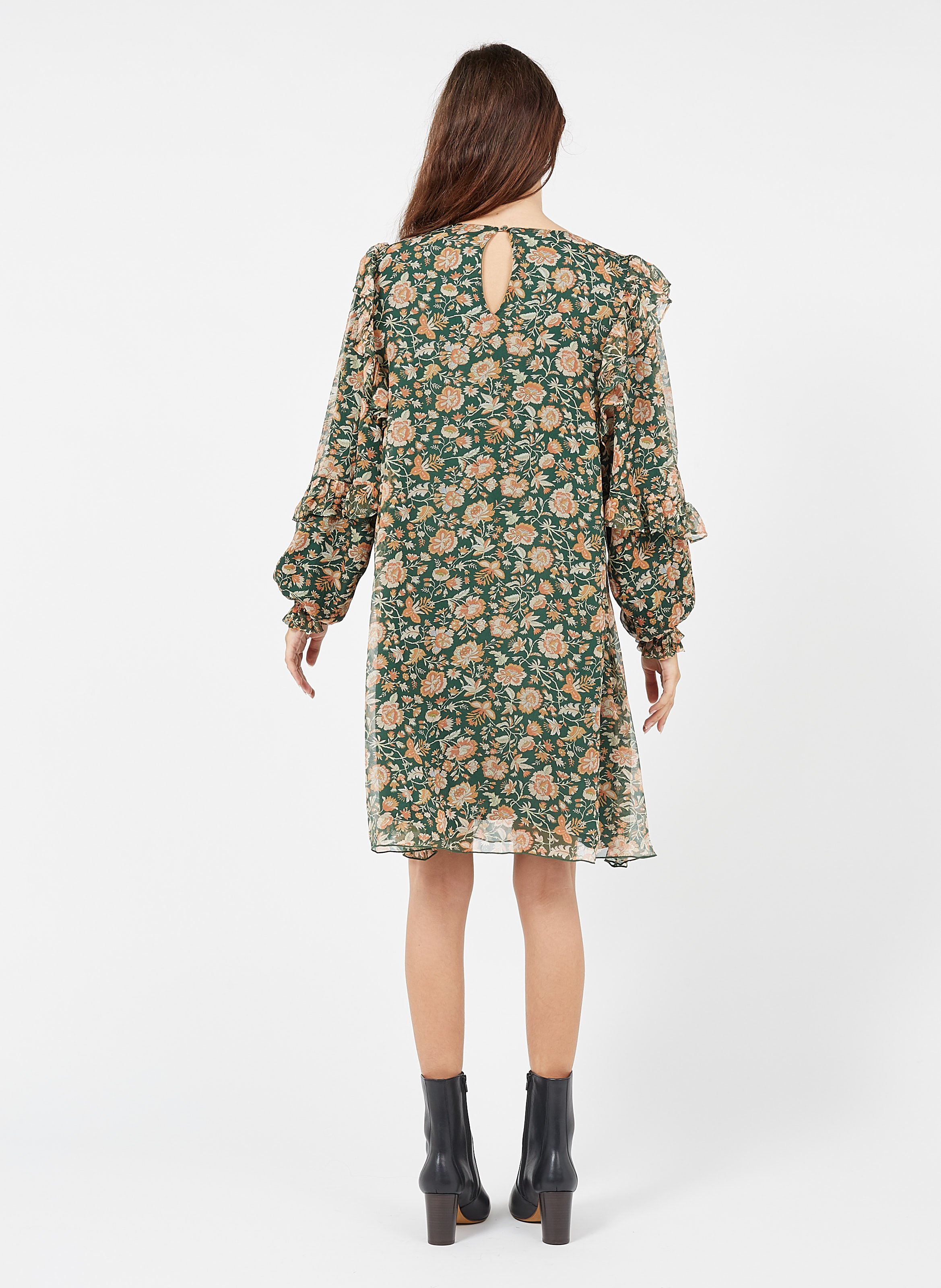floral print silk dress