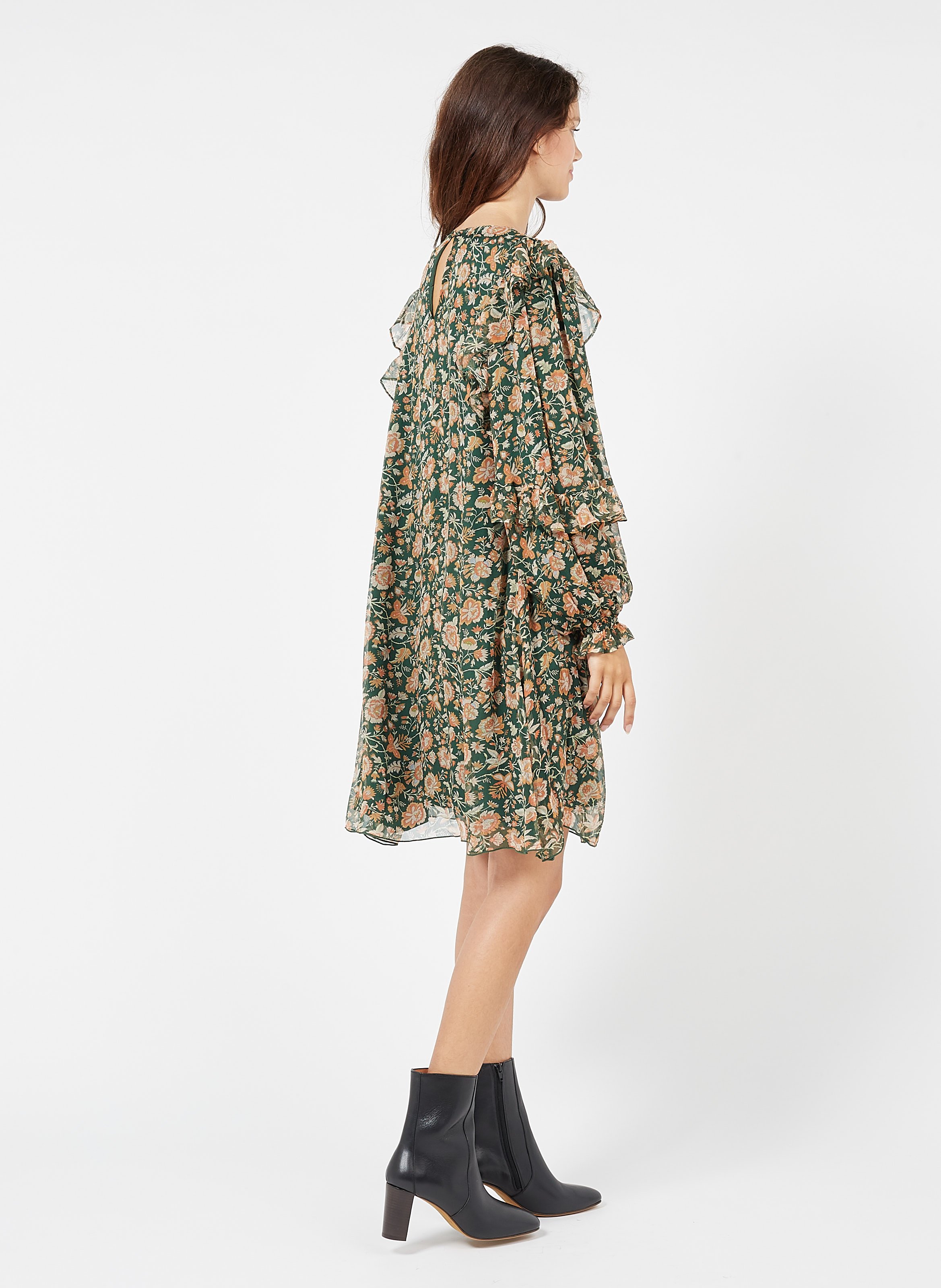 floral print silk dress