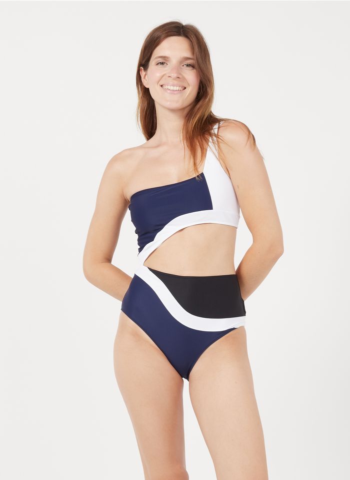 LUZ COLLECTIONS Blue Asymmetric one-piece swimsuit