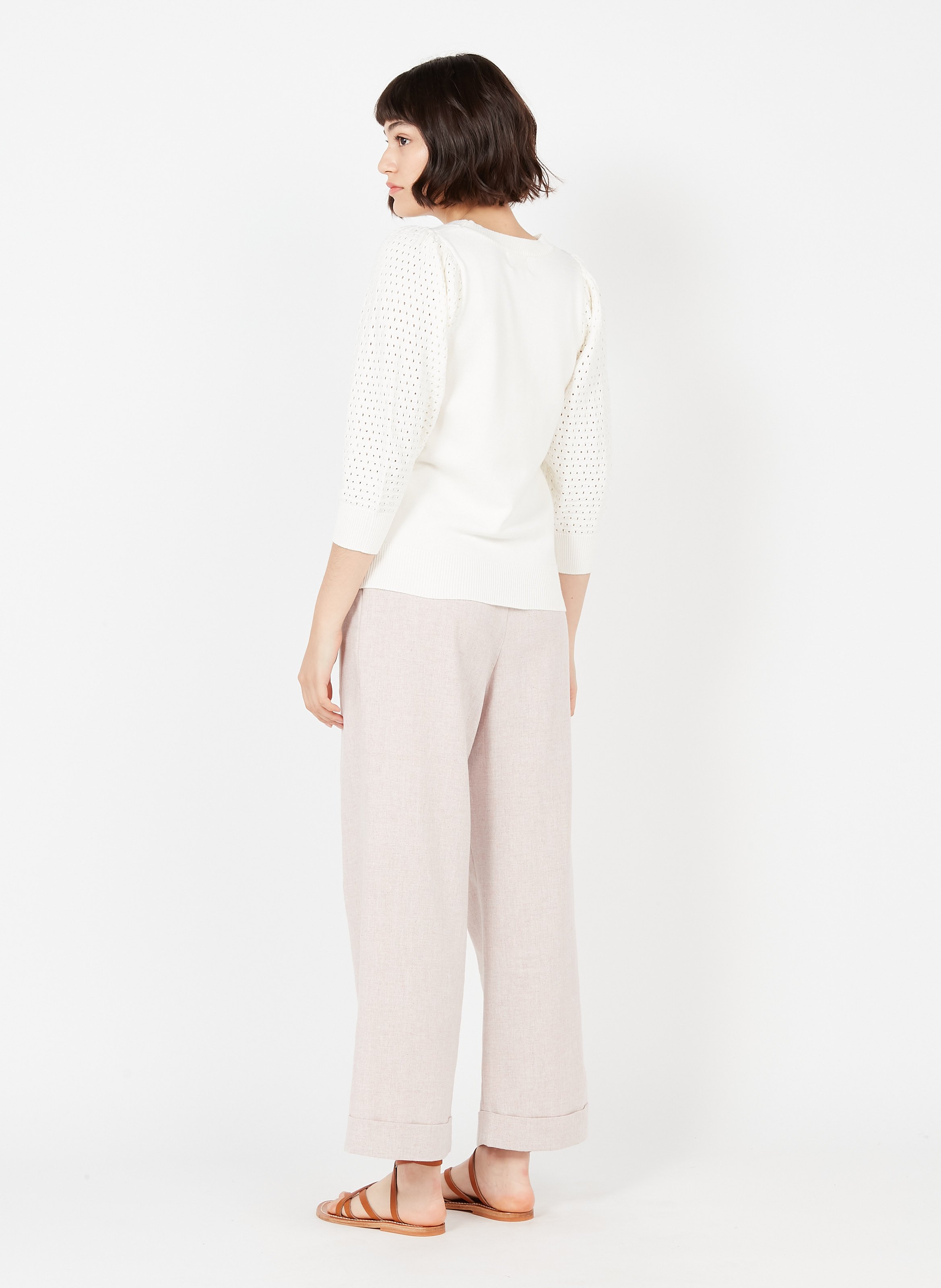Linen Pants Creme Frnch - Women 