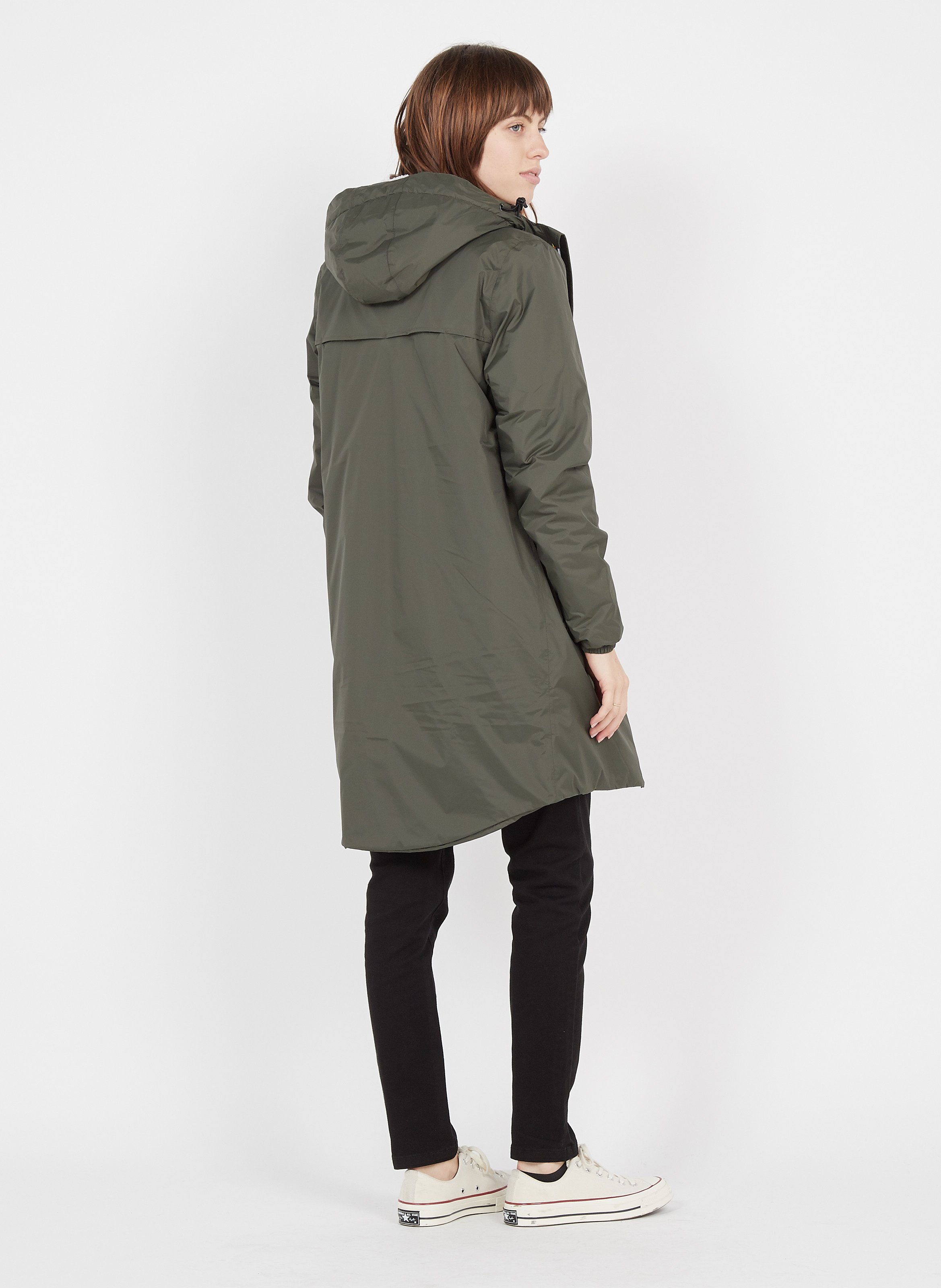 khaki green rain jacket