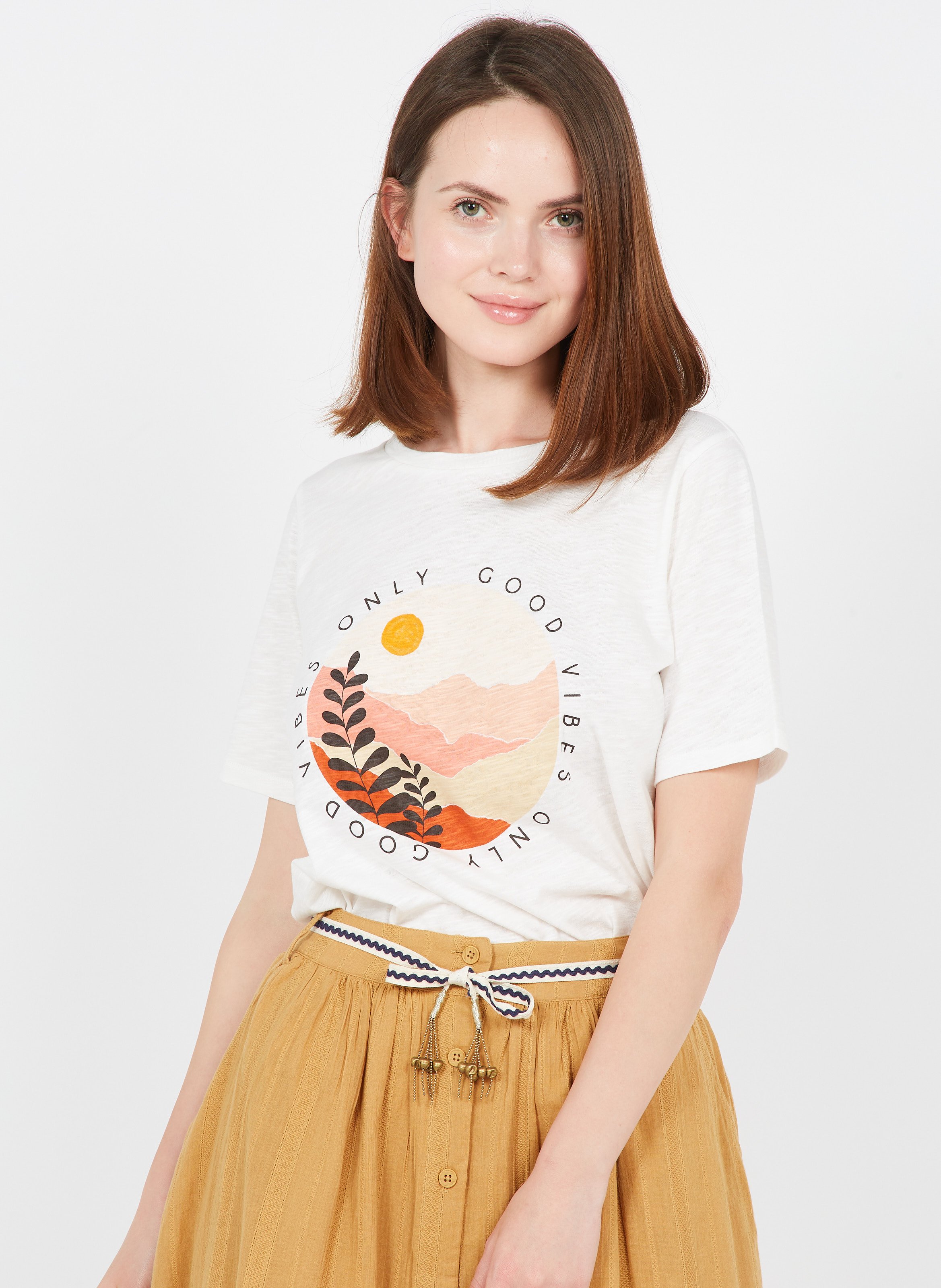 Sale Round-neck Cotton T-shirt With 