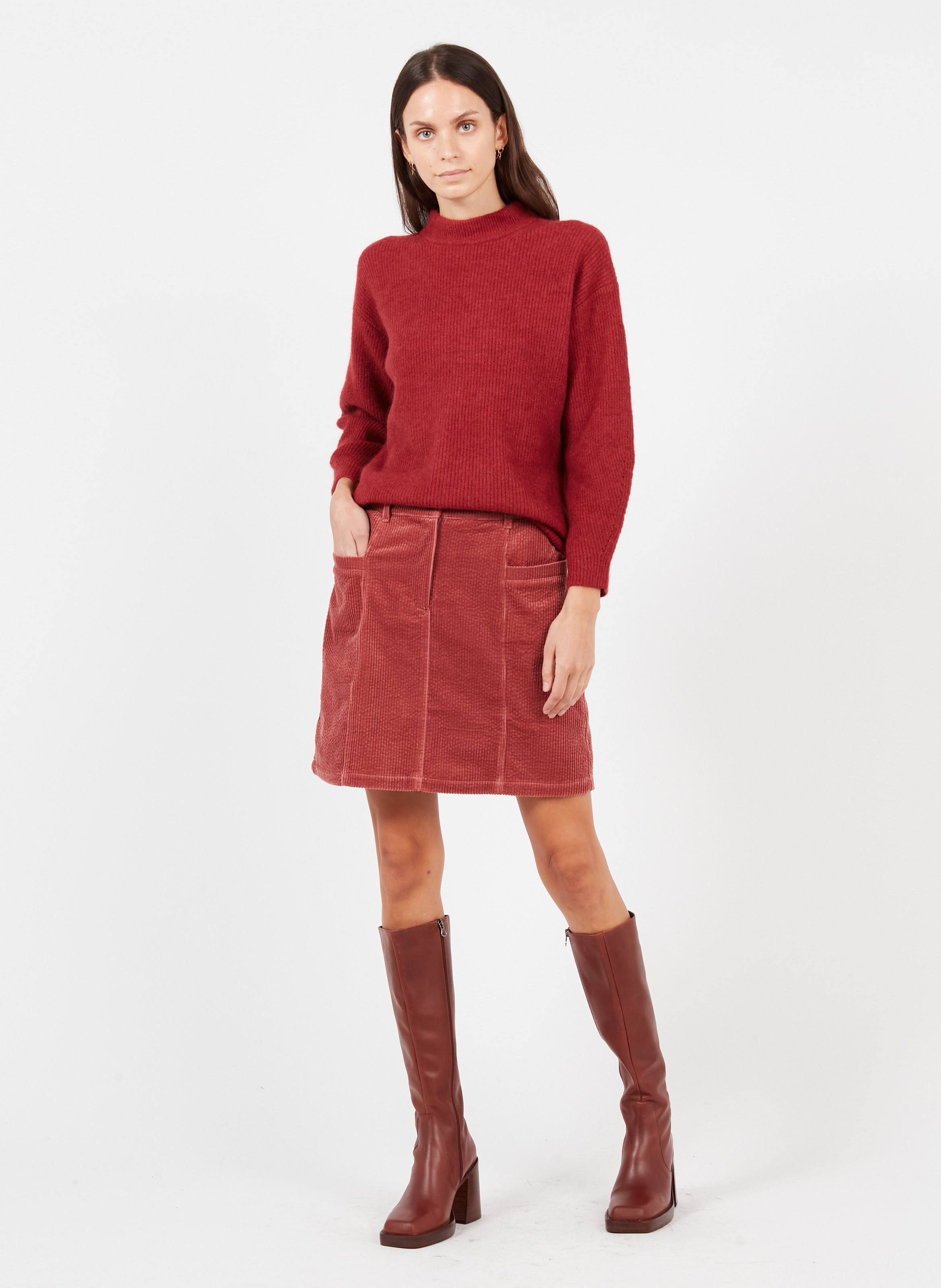 Heeled Leather Boots Cognac Jonak - Women | Place des Tendances