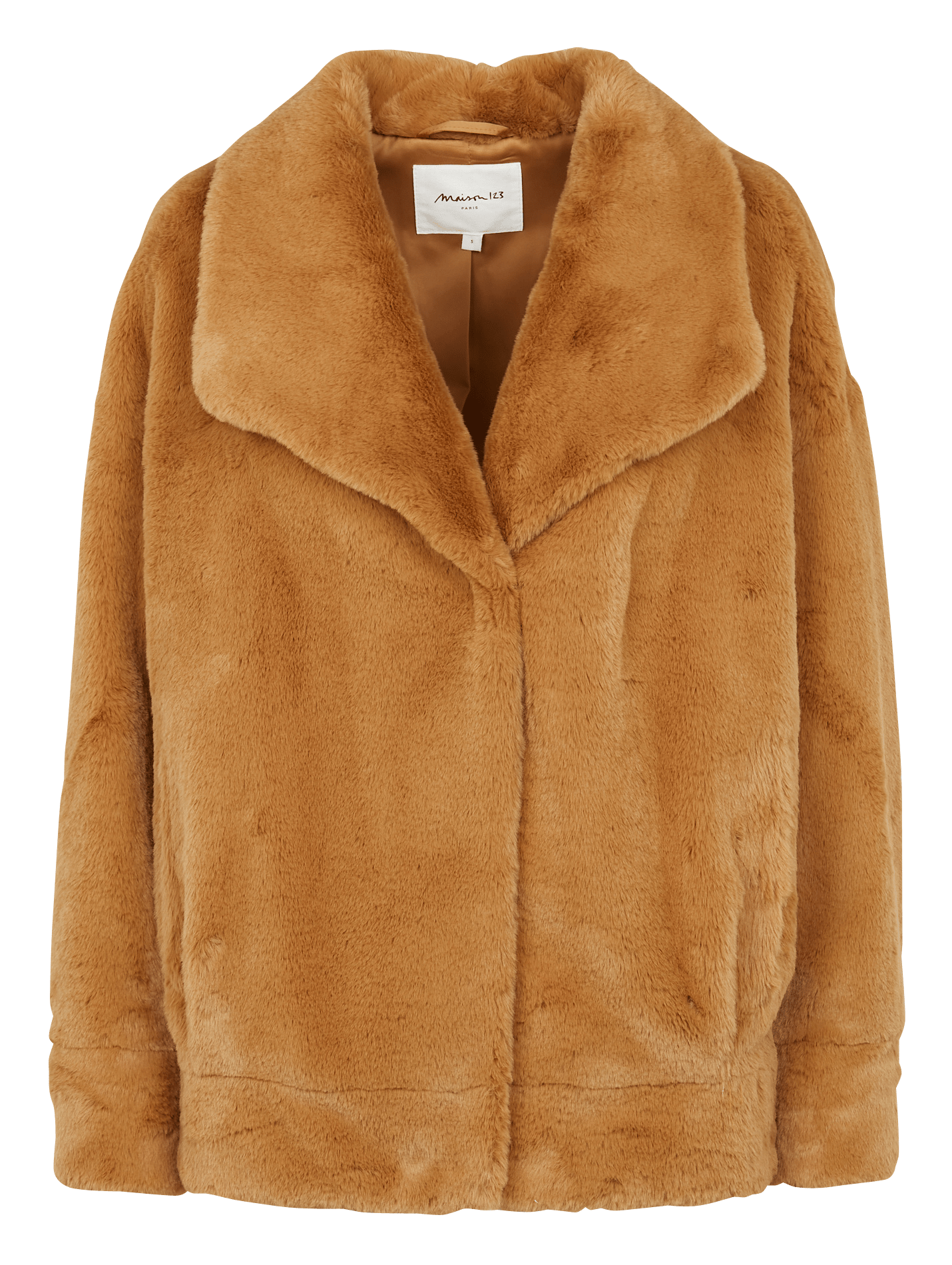 tailored coat with fur collar