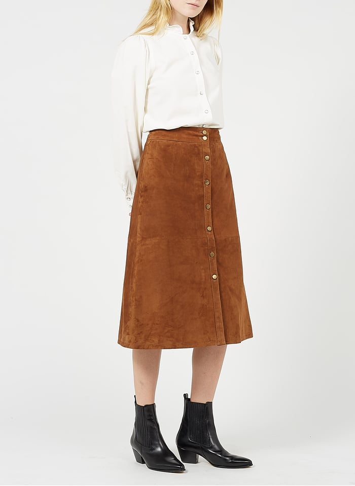 Suede Midi Skirt Camel Maison 123 Women Place Des Tendances Suede Midi Skirt Camel Maison 123 Women Place Des Tendances