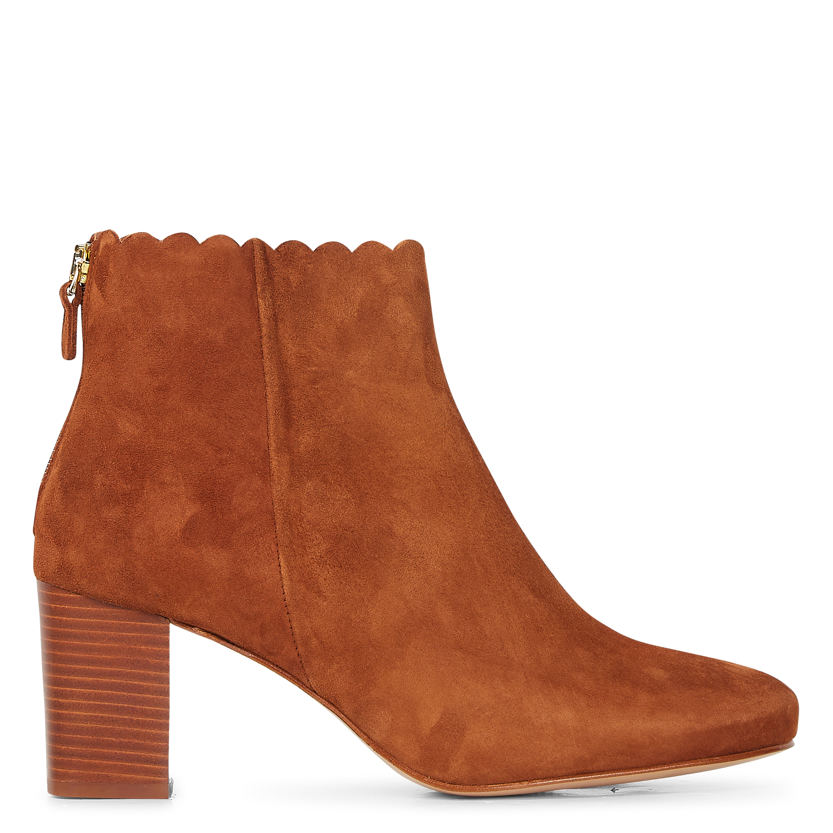 cognac mid calf boots