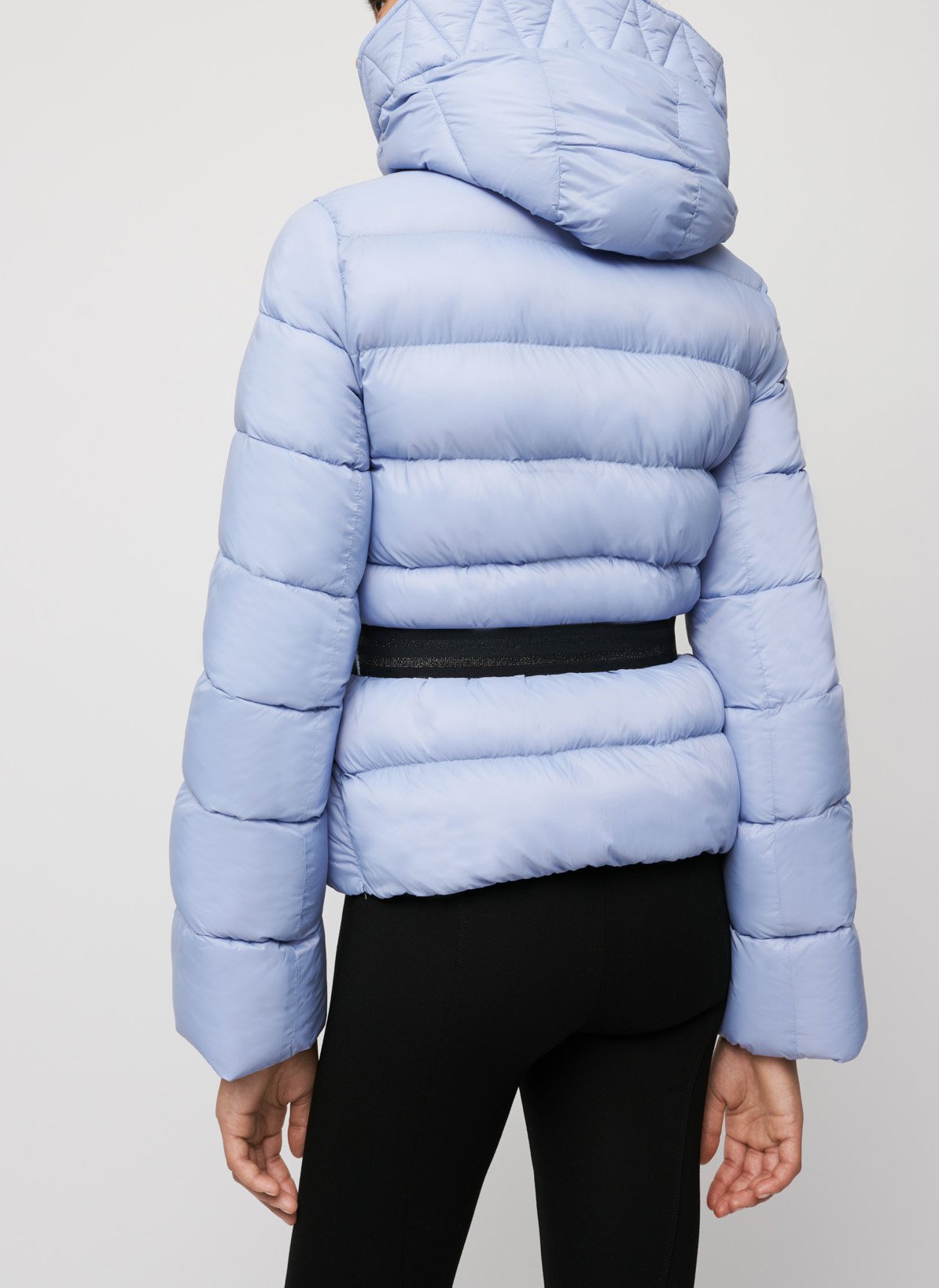 blue padded jacket
