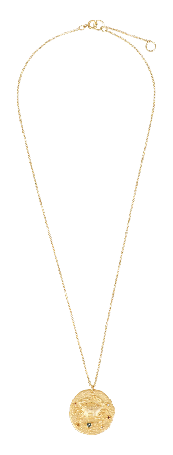 Cancer Brass Necklace With Medallion Or 