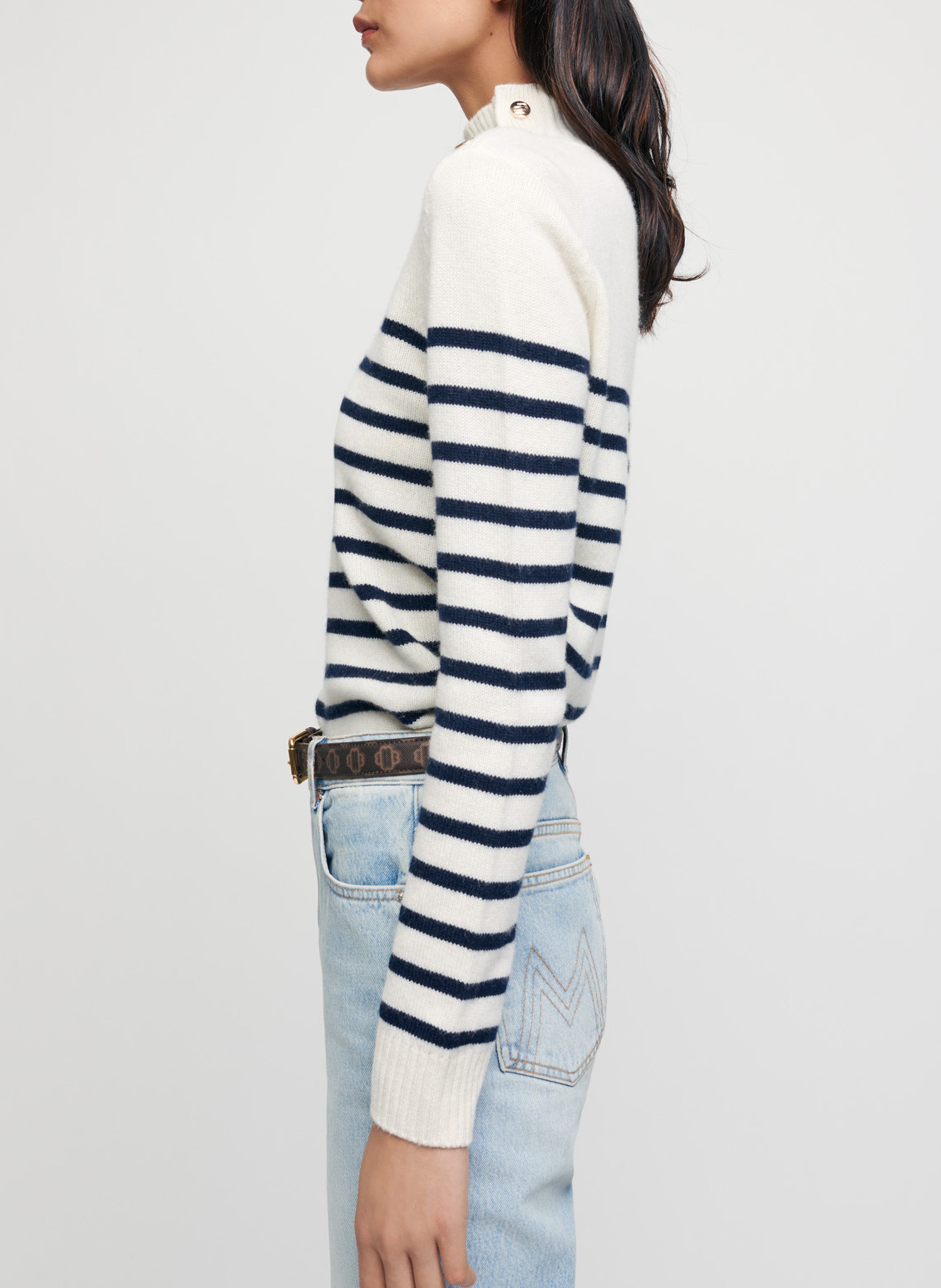 Sale Cashmere Breton Sweater Ecru 