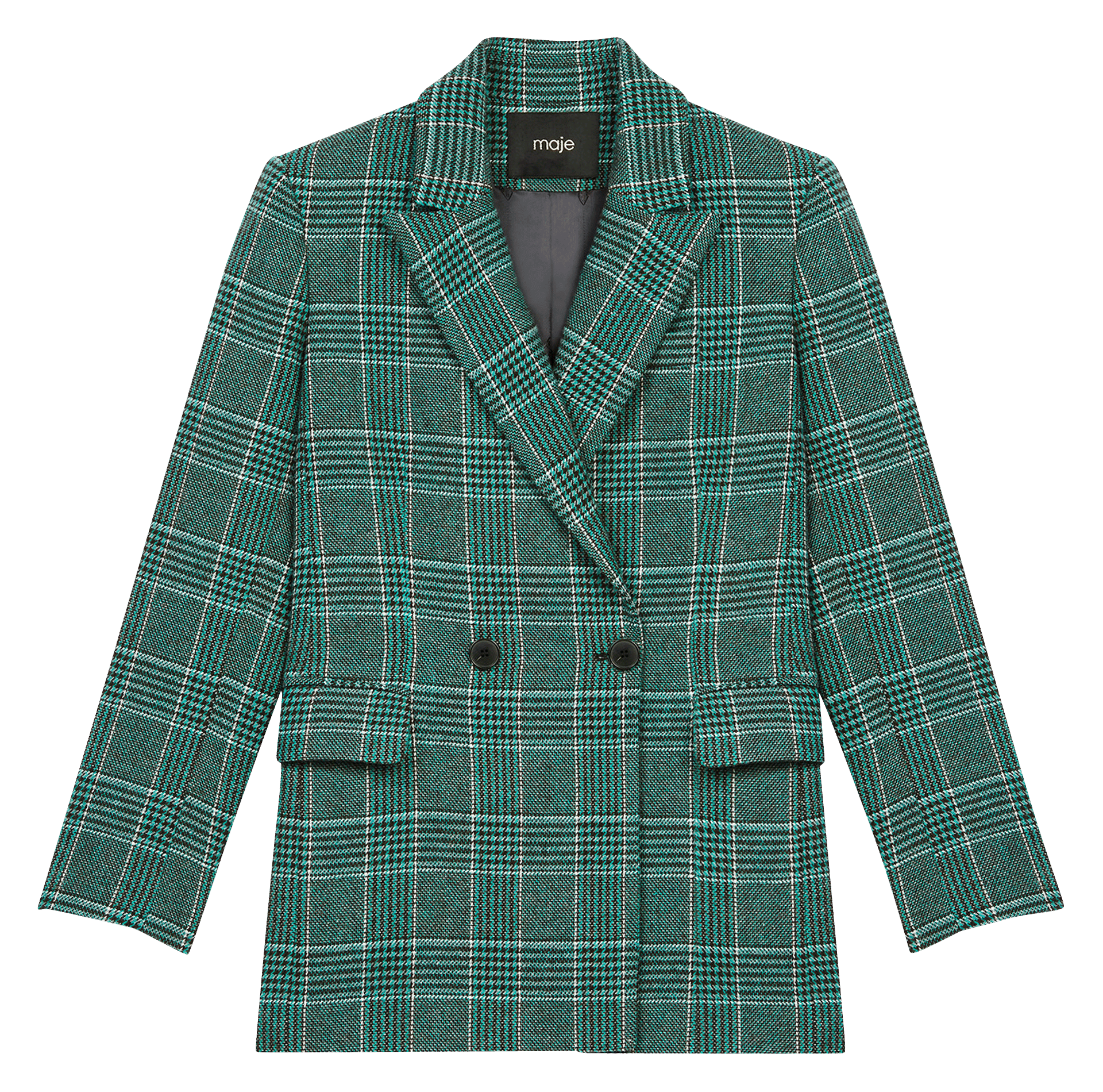 green checkered blazer