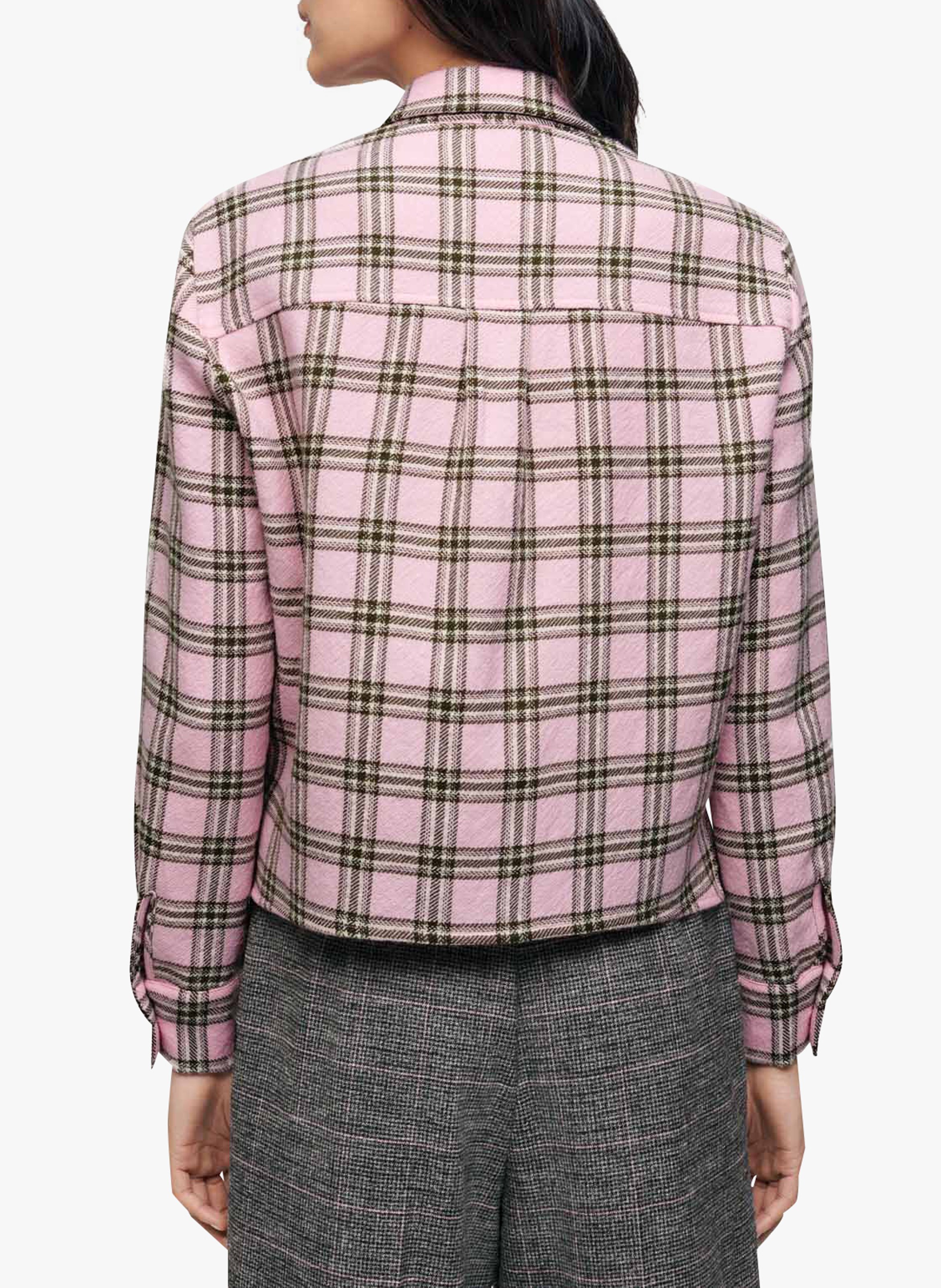 checked wool jacket