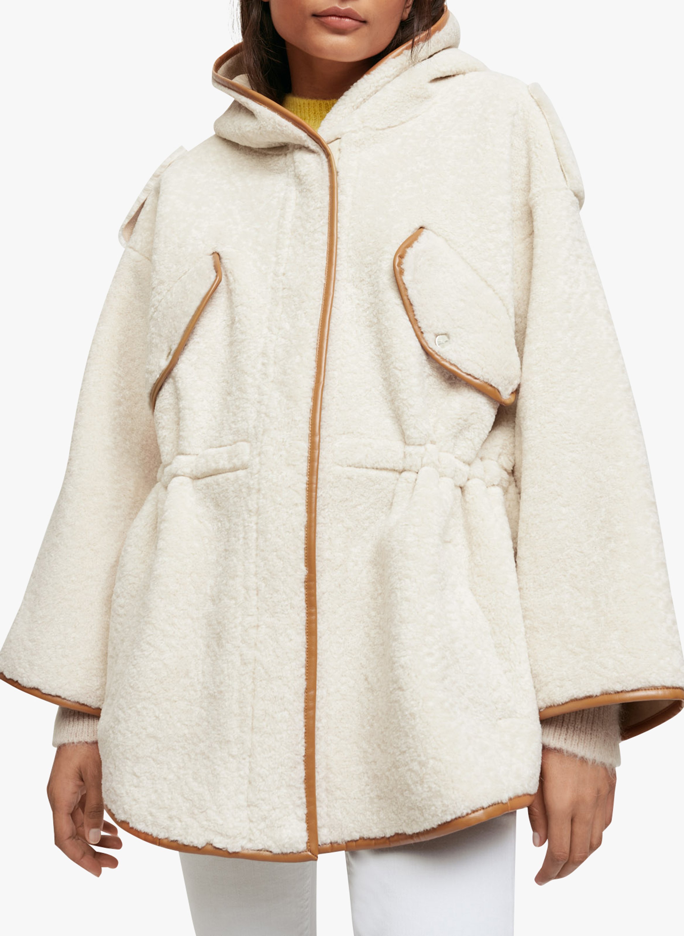 maje parka with fur hood