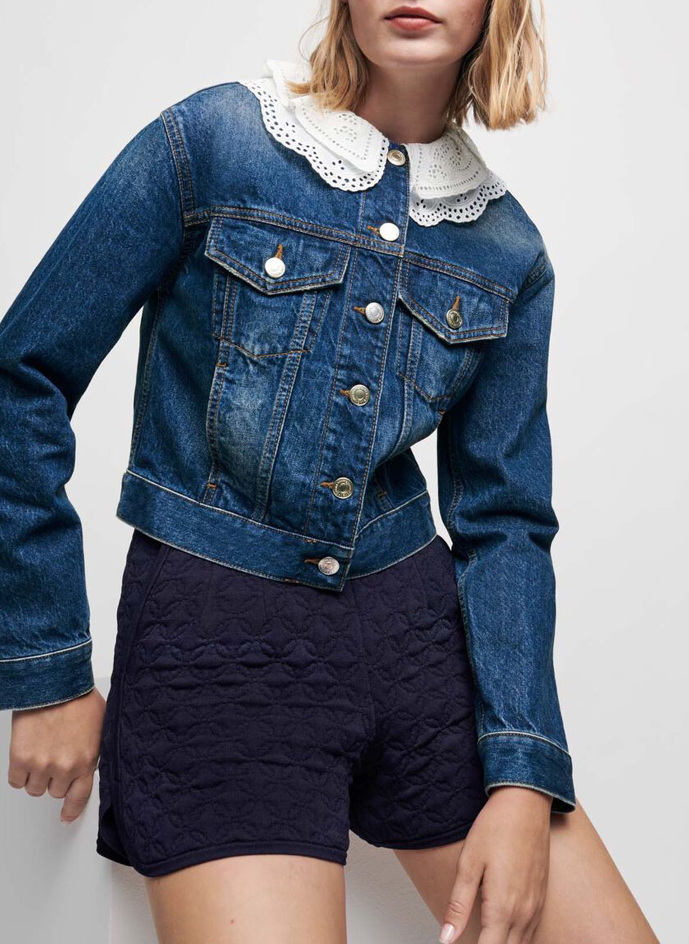 denim jacket without collar womens
