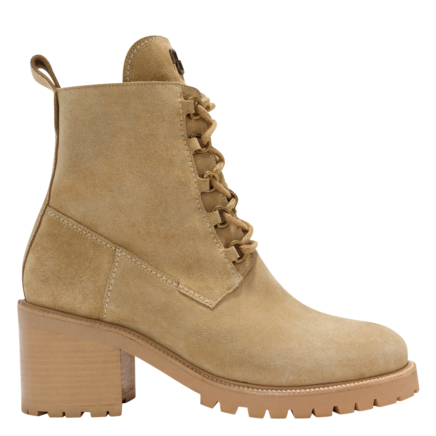 beige suede mid calf boots