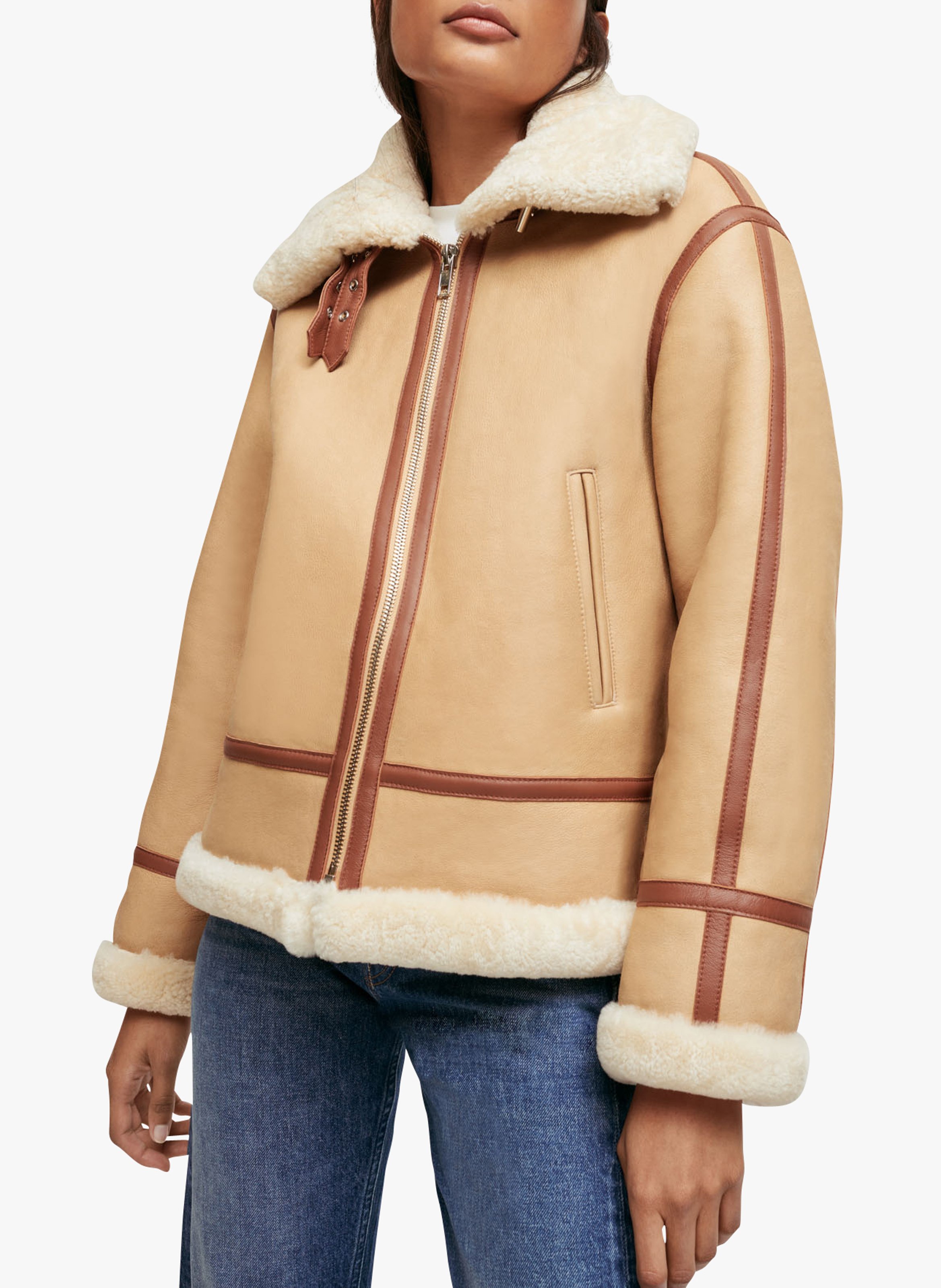 maje shearling coat