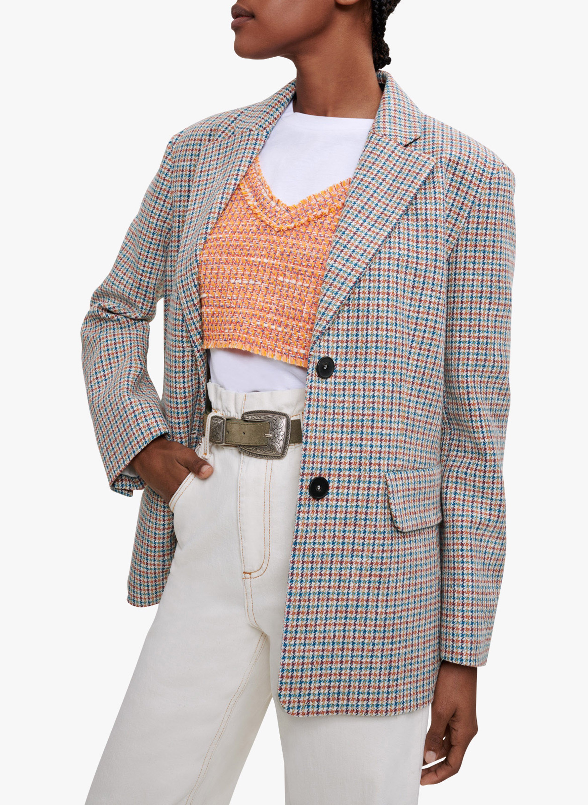 maje houndstooth coat