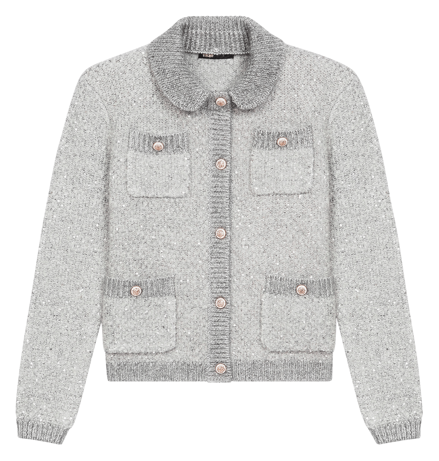 womens grey knitted cardigan