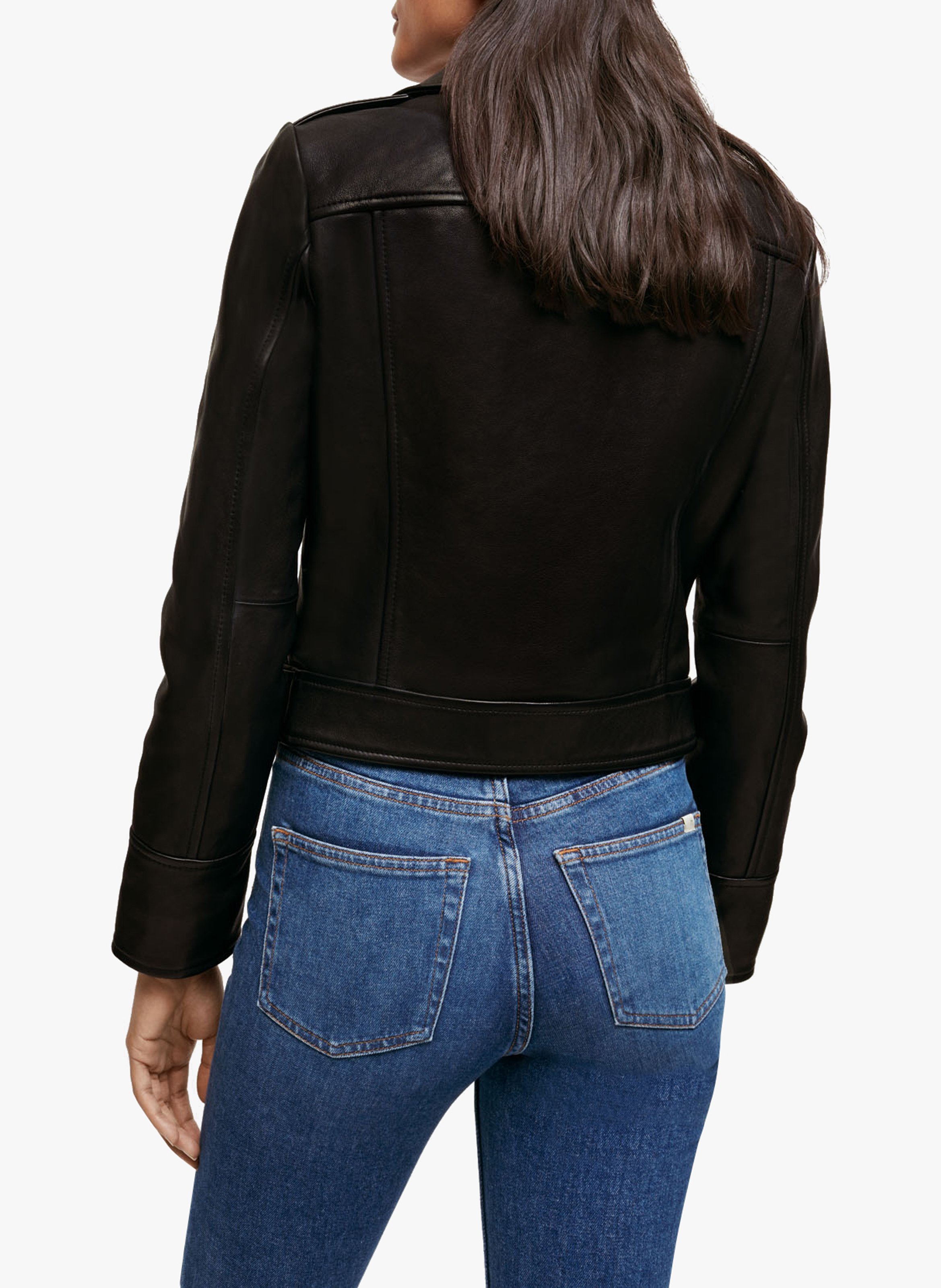 maje leather bomber jacket