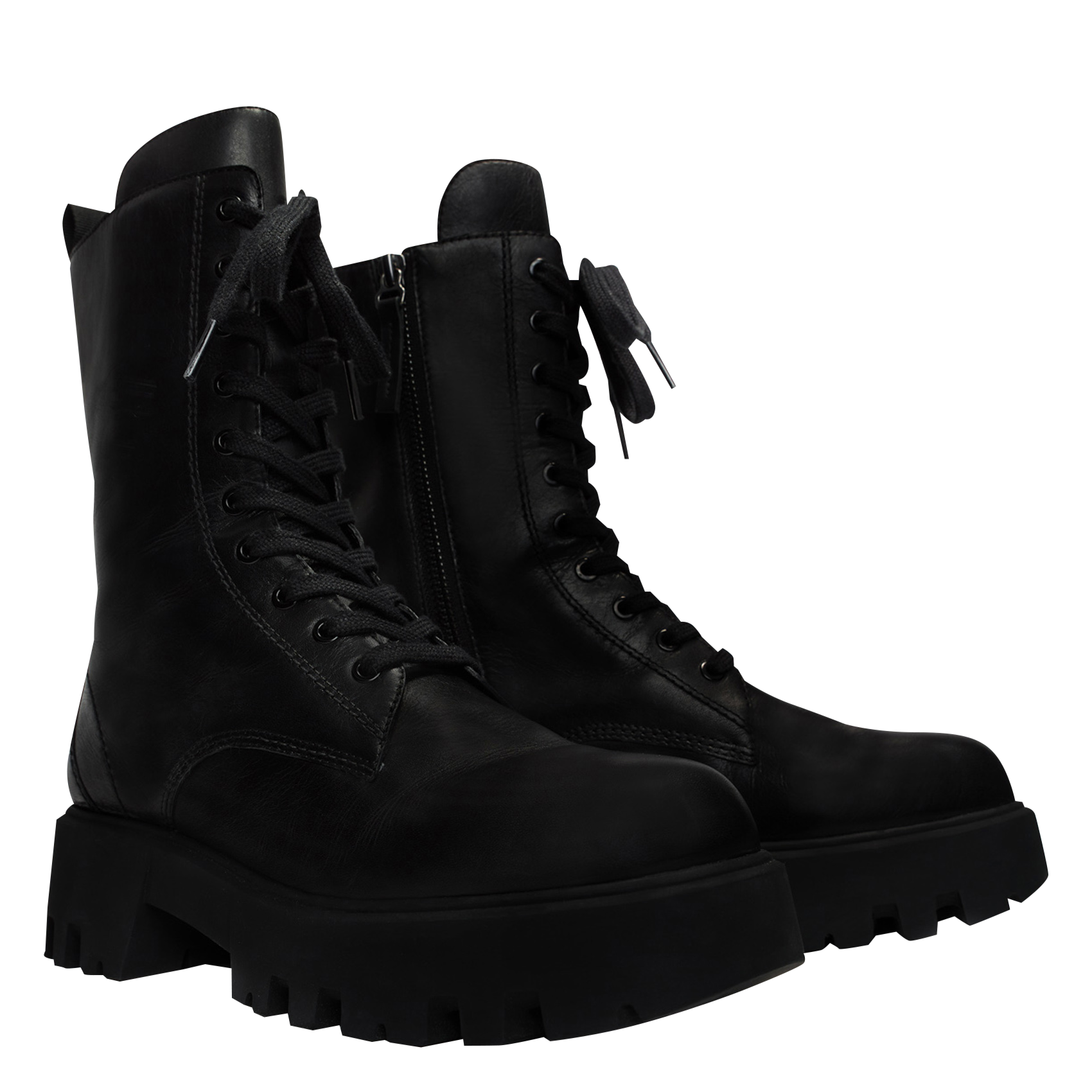 black mid shaft boots